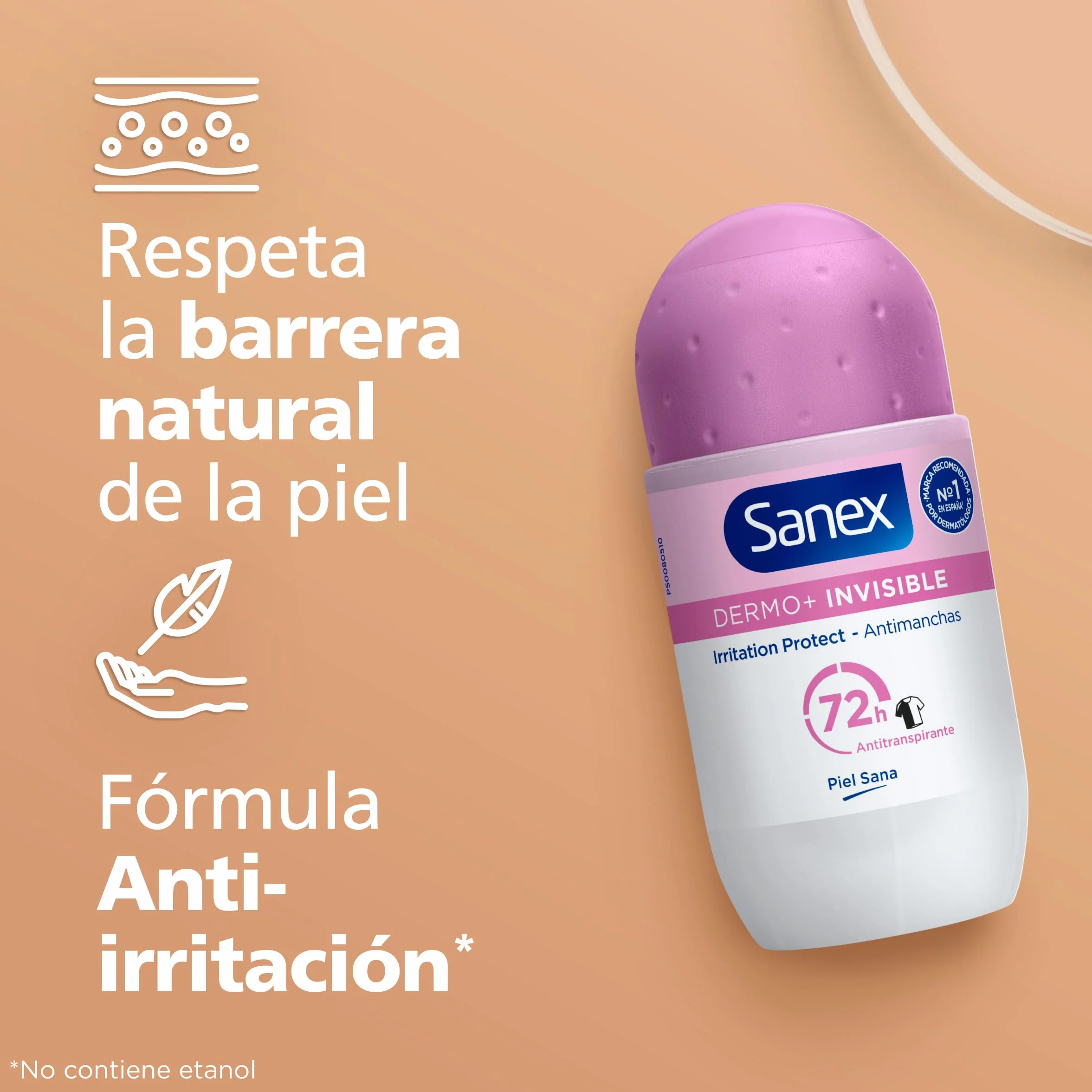 Sanex Dermo+ Invisible Antitranspirante Roll-On 72 Horas 6x50ml