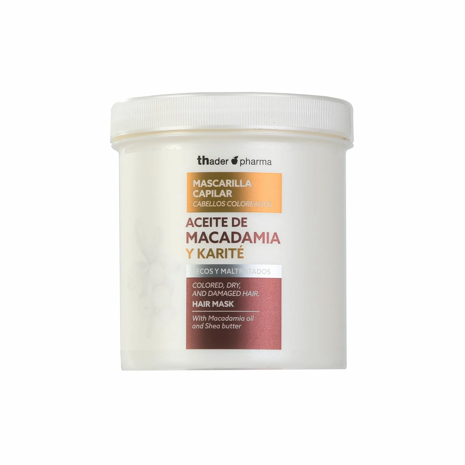 Thader Pharma Mascarilla capilar Macadamia Karité Cabello Teñido Seco Maltratado 700 ml