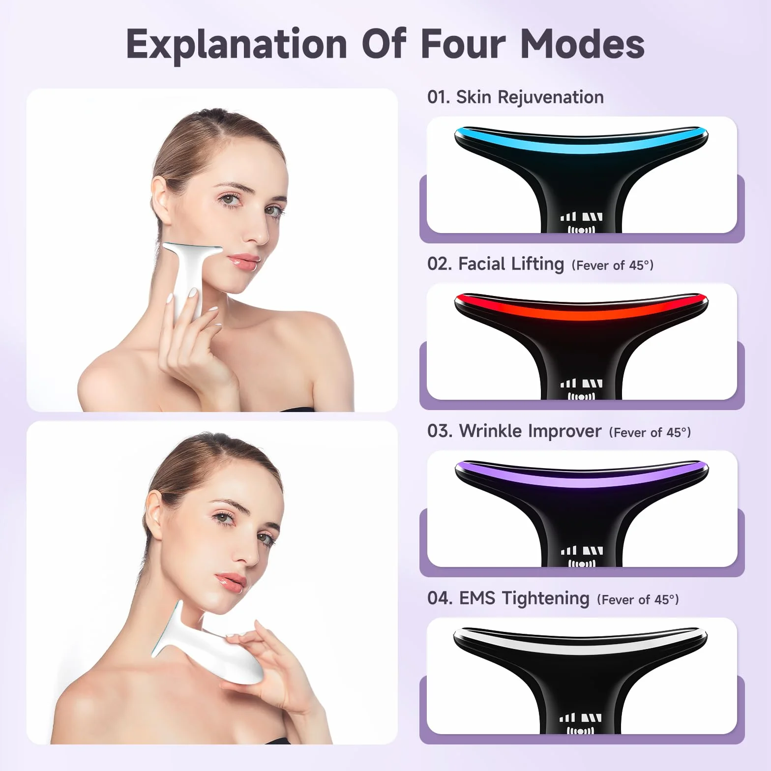 Masajeador Facial Eléctrico 4 en 1, Portátil Reafirmante Piel Masaje Profundo