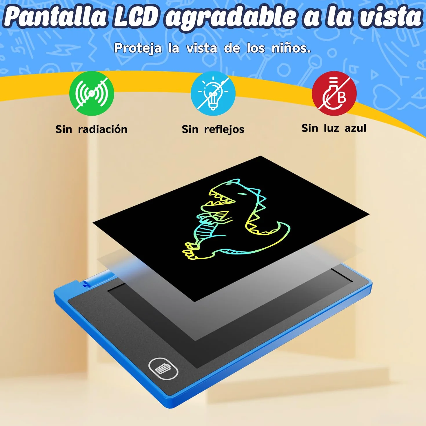 Electight Tableta de Escritura LCD 4.5 Pulgadas, Pantalla Colorido, Bloqueo Función, Regalo Cumpleaños 3-12 Años