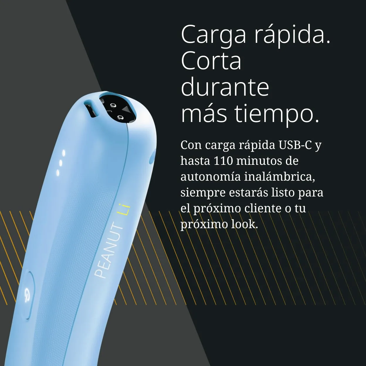 Wahl Cordless Peanut Li, Recortadora Híbrida Cabello y Barba, Azul | Recortadora Híbrida Cabello y Barba Inalámbrica, Motor 7000 RPM, Carga Rápida USB-C, hasta 110 Minutos, Compacta