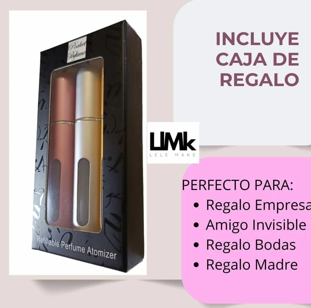 Atomizador Perfumes Recargable 3 PCS 8 ML Set Botes Colonia Viaje Porta Perfume Sin Fugas Negro Plata Cobre