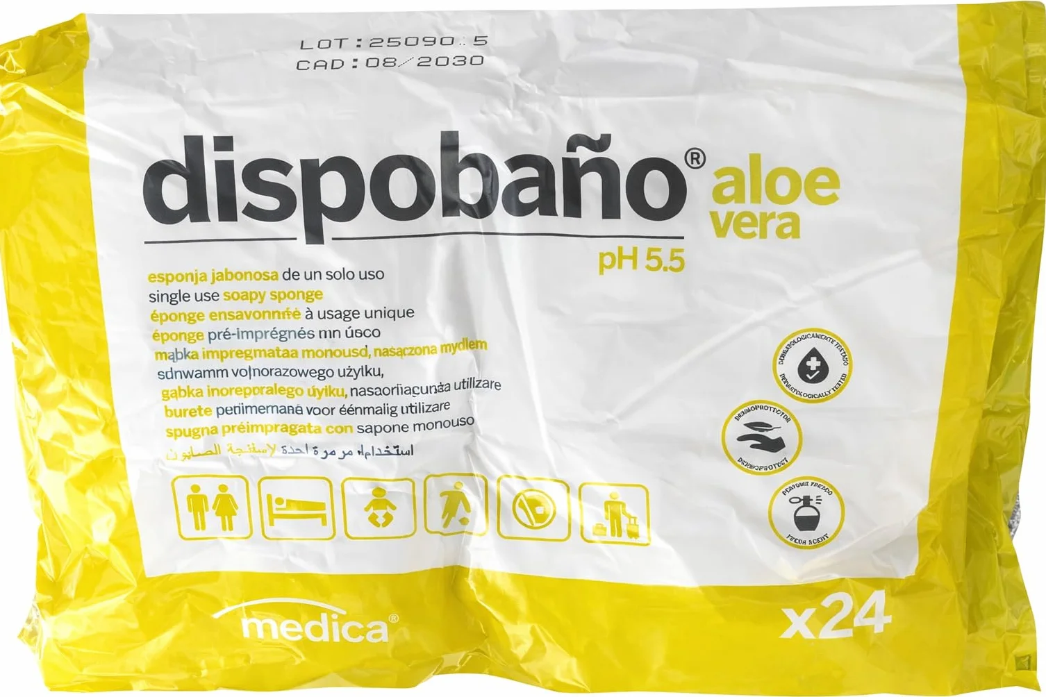 Obulco Belleza 120 Esponjas Jabonosas Desechables con Gel de Aloe Vera Hipoalergenico para Piel Sensible