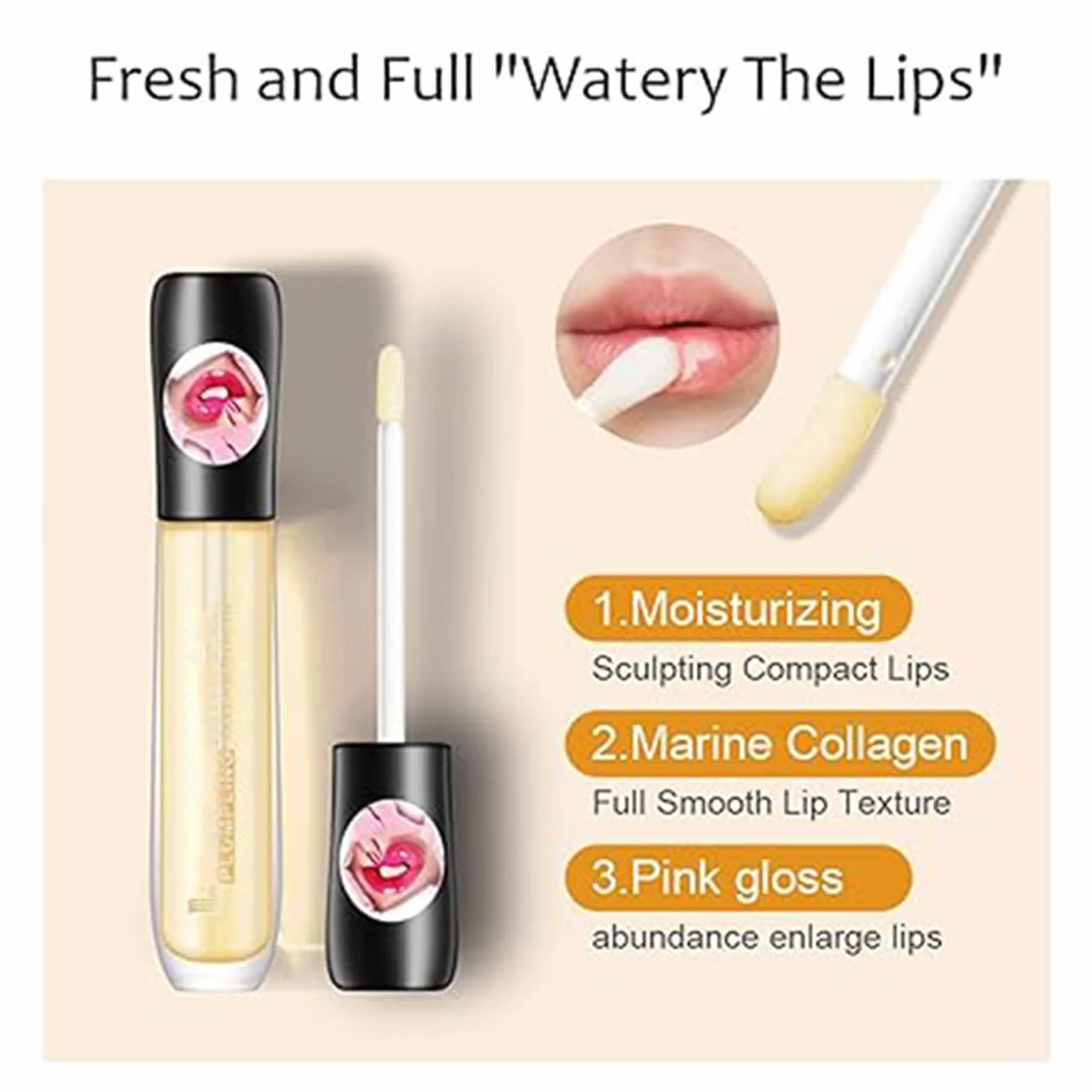 Kit de 2 Lip Maximizer Hyaluronic Lip Plumper + Vitamin E Lip Plumping Serum para Labios Blancos y Brillantes | Lip Volumen Extremo | Bálsamo Rellenador que Reduce Arrugas