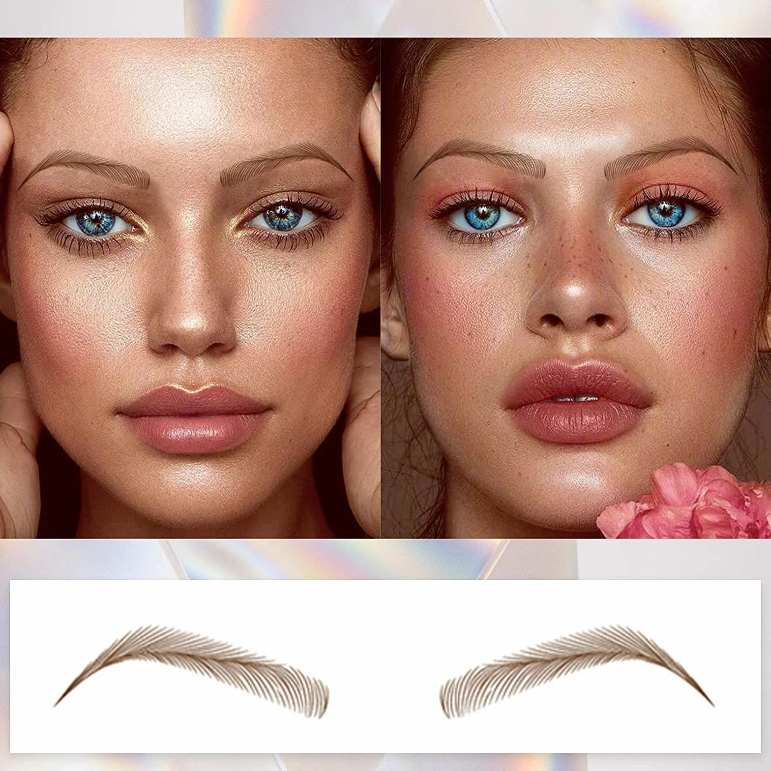 4D Tatuajes de Cejas Impermeables 77 Pares Marrón