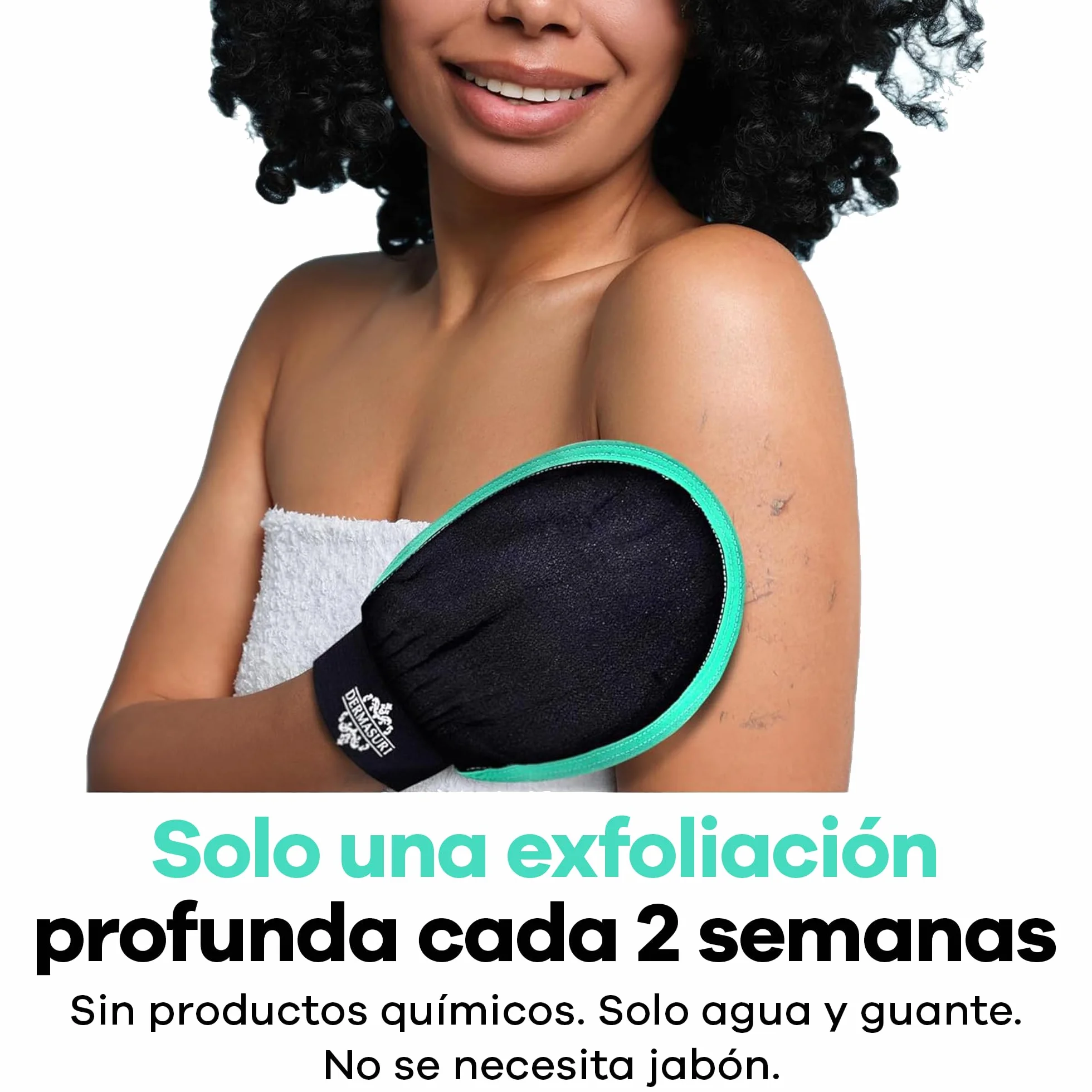 Dermasuri Guante Exfoliante Profundo - Exfoliador Corporal y Removedor de Bronceado - Guante Coreano Hombre Mujer - 1 Unidad
