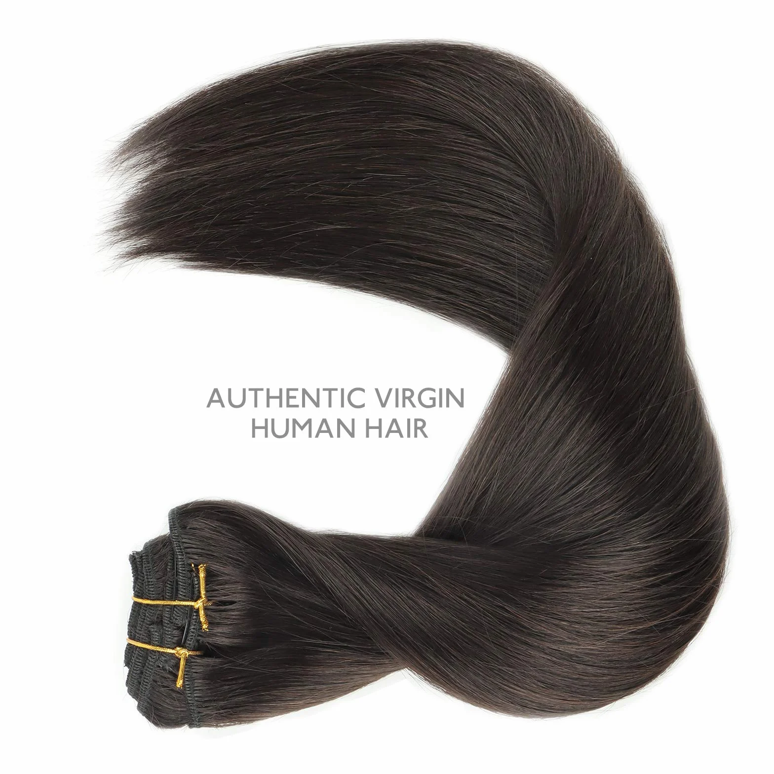 WENNALIFE Extensiones de Clip Pelo Natural 45cm 120g 7 Piezas Castaño Oscuro
