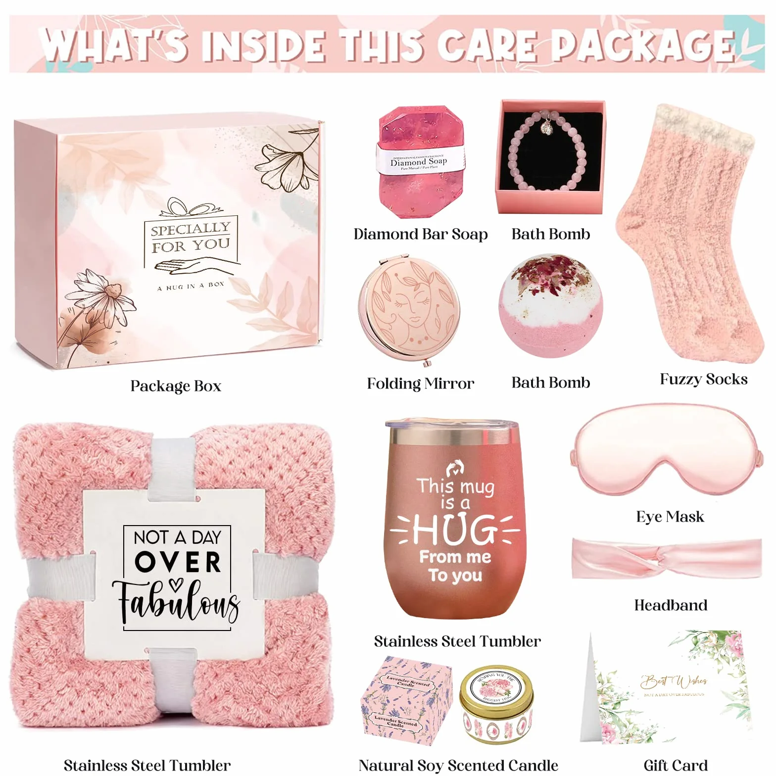 Regalos de cumpleaños únicos para mujeres, regalos de aniversario, regalos de recuperación para mujeres, cesta de regalo de cuidado personal, agradecimiento, amistad, jubilación, spa, relajación