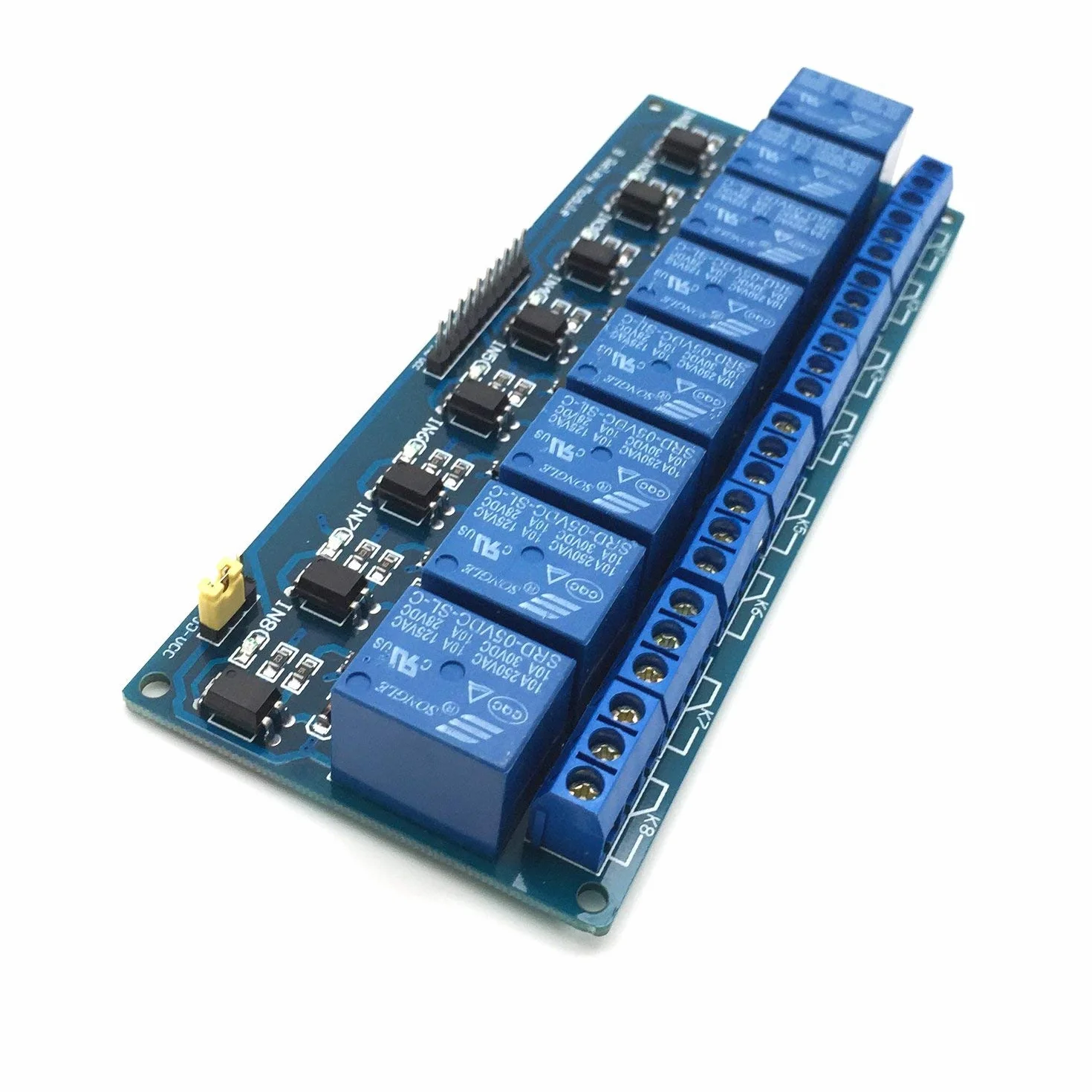 Módulo de relé de 8 canales DC 5V para Arduino UNO R3 Raspberry Pi ARM AVR DSP PIC