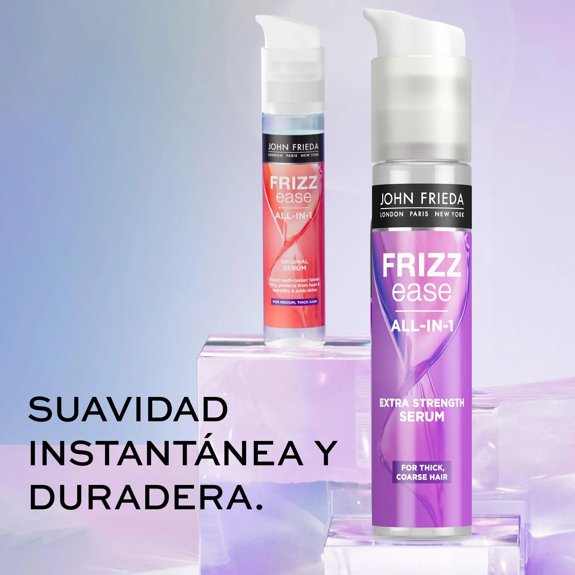 JOHN FRIEDA - Sérum Anti-Frizz 50 ml, para Cabello Encrespado, Protege contra Humedad y Calor, Hidrata y Controla el Cabello, Pelo Más Fuerte y Brillante