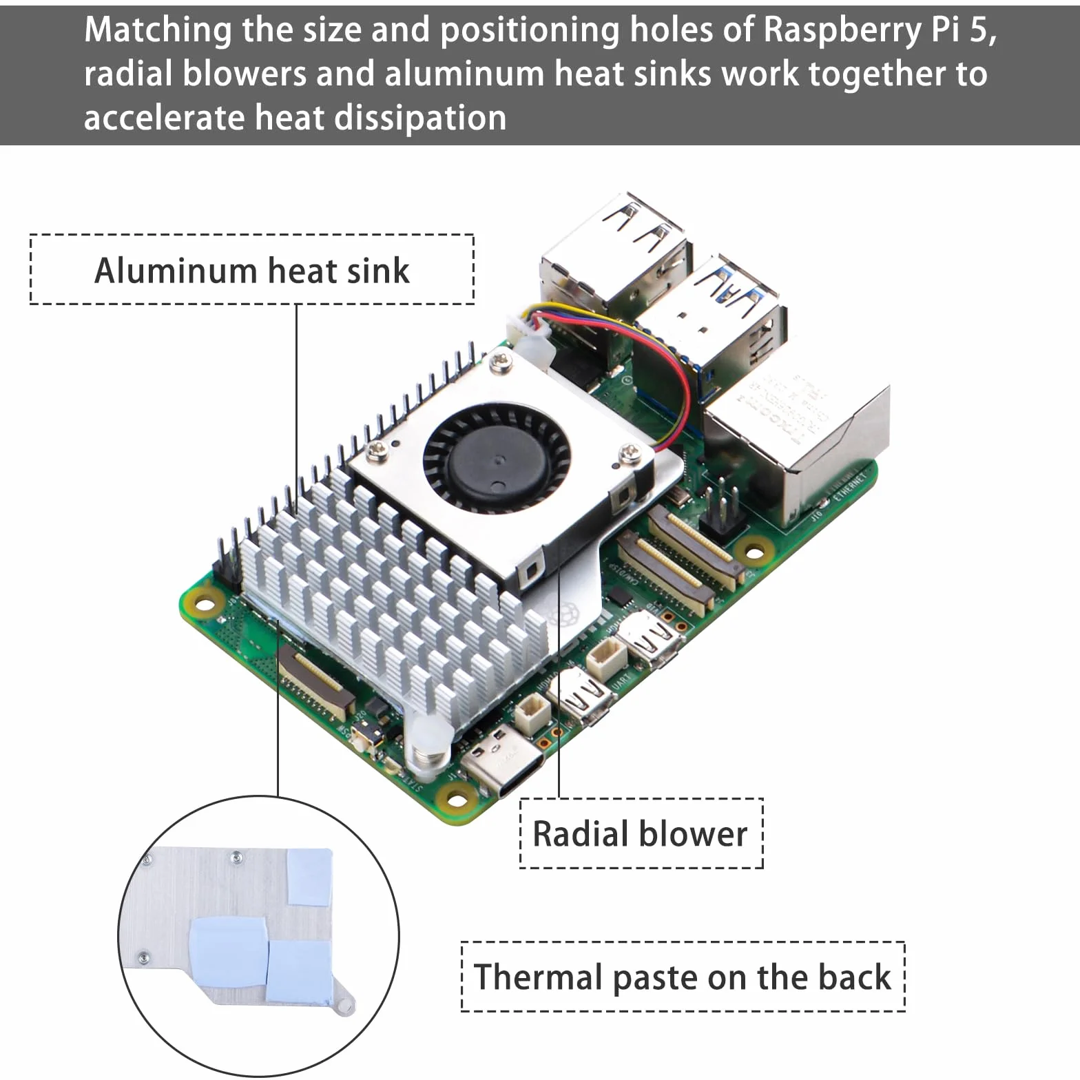 GeeekPi Metal Case for Raspberry Pi 5 with Official M.2 Hat+ and Active Cooler, Support M.2 SSD 2230/2242