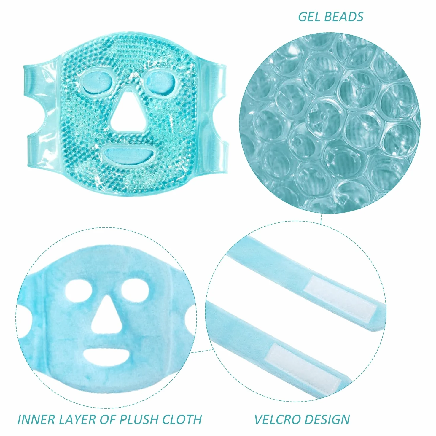 Máscara Refrescante de Gel para Ojos y Rostro Reutilizable