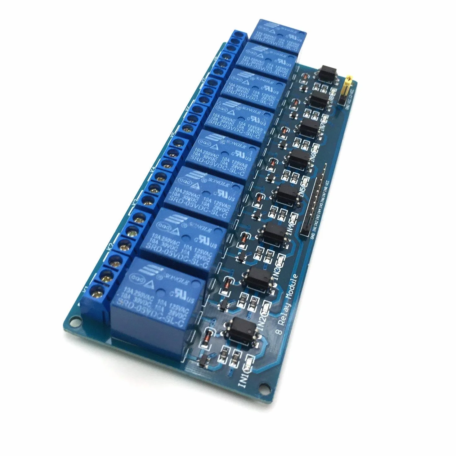 Módulo de relé de 8 canales DC 5V para Arduino UNO R3 Raspberry Pi ARM AVR DSP PIC