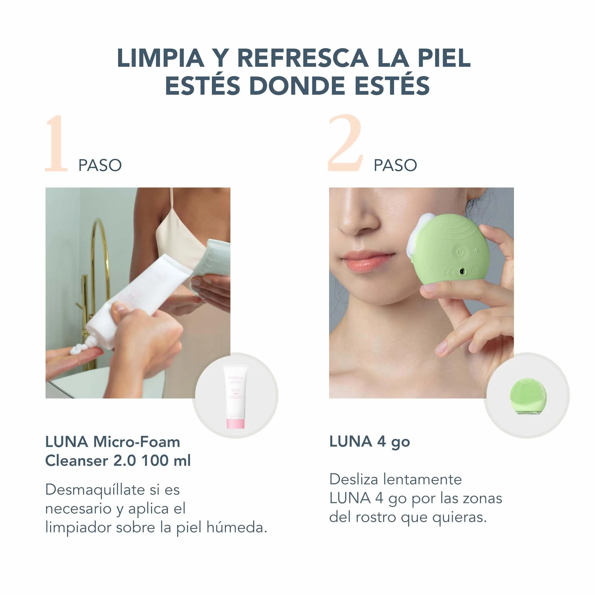 FOREO LUNA 4 go Cepillo de limpieza facial y masajeador reafirmante