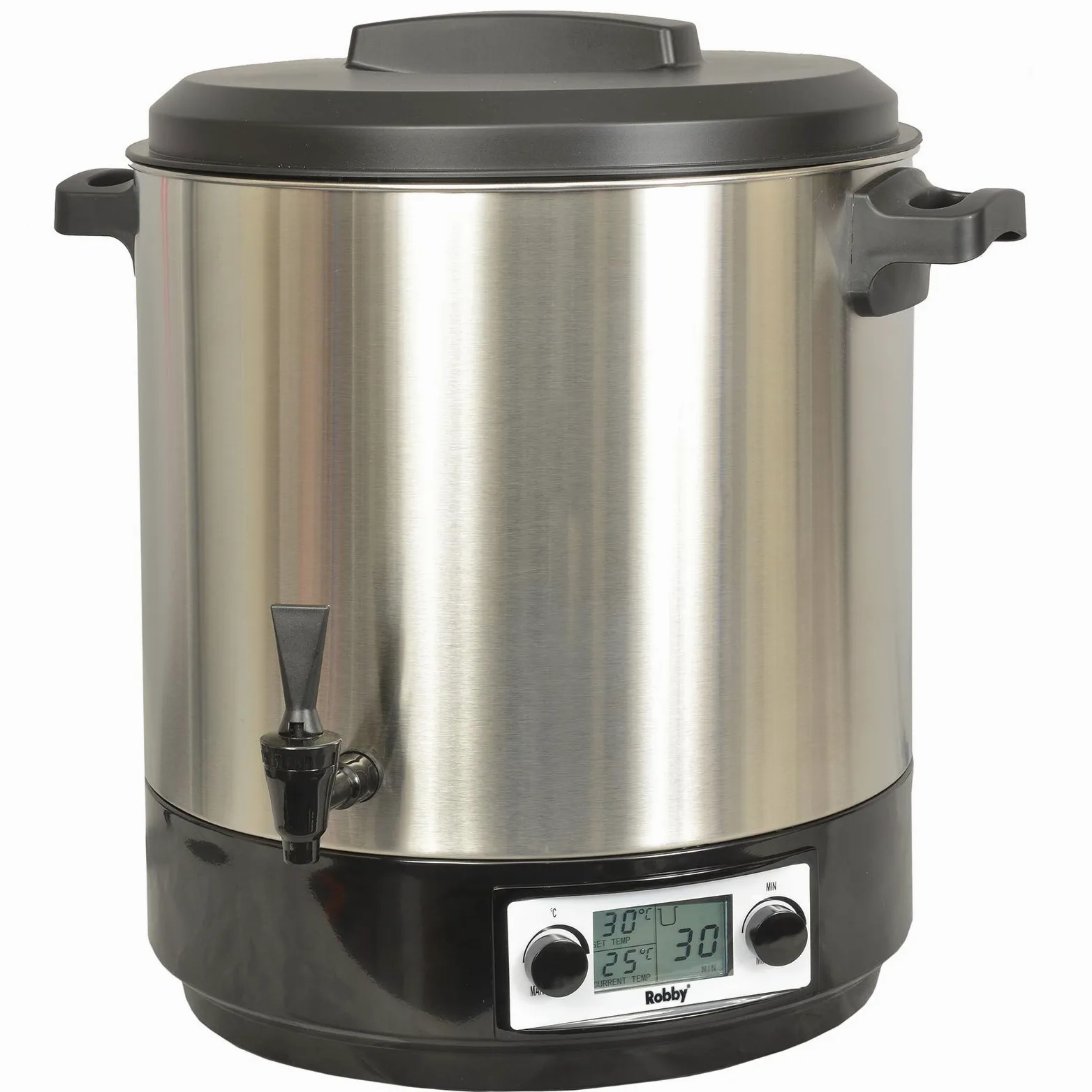 Robby esterilizador eléctrico lcd con grifo y temporizador 31l 2000w acero inoxidable steri pro inox xl lcd