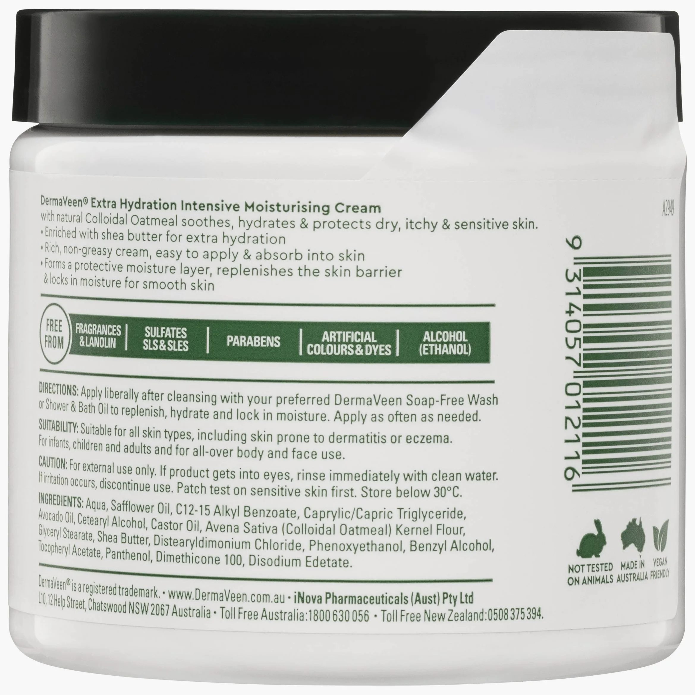DermaVeen - Crema hidratante intensiva extra suave, 450 g