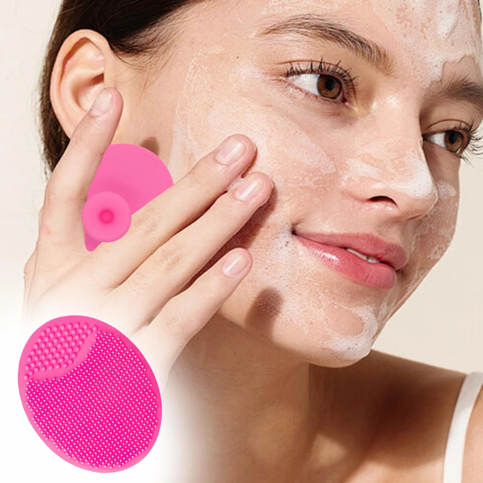 Set de 4 Cepillos de Limpieza Facial de Silicona para Exfoliación y Masaje