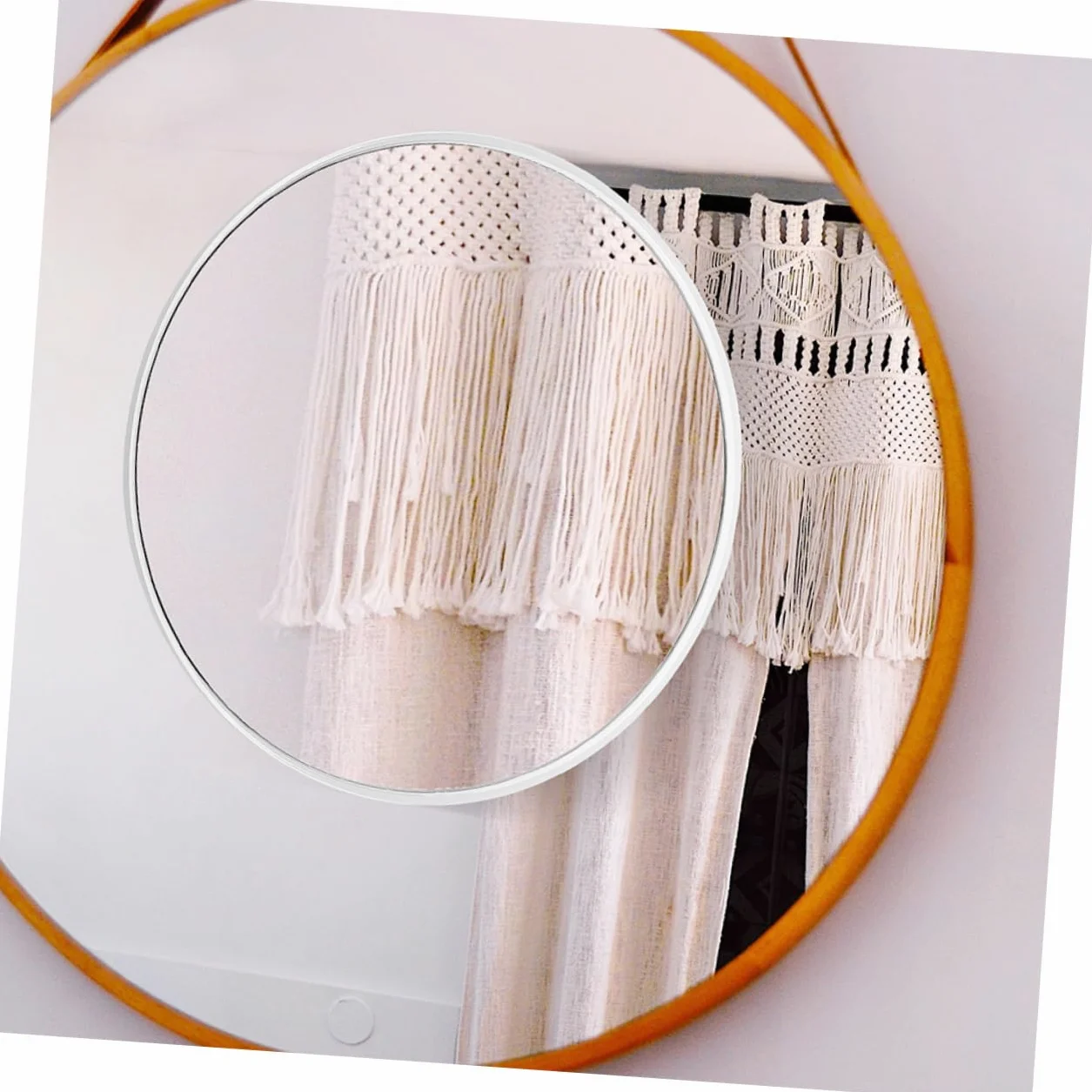 SHERCHPRY 5 Piezas Espejo de vanidad con Ventosa Aumento del Espejo del baño aumentador Lupa para de Maquillaje montado en la Pared de Maquillaje de baño de Plata