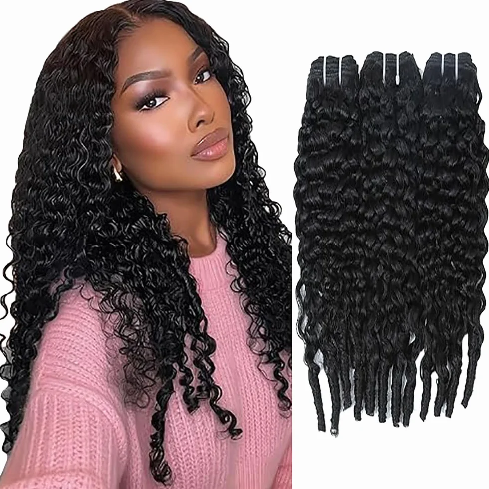 Extensiones de pelo humano de Burmese Rizado #1B 242628 | Extensiones de cabello humano Natural Black 3 paquetes de 100 g/PC 300 g Total Double Weft para mujeres