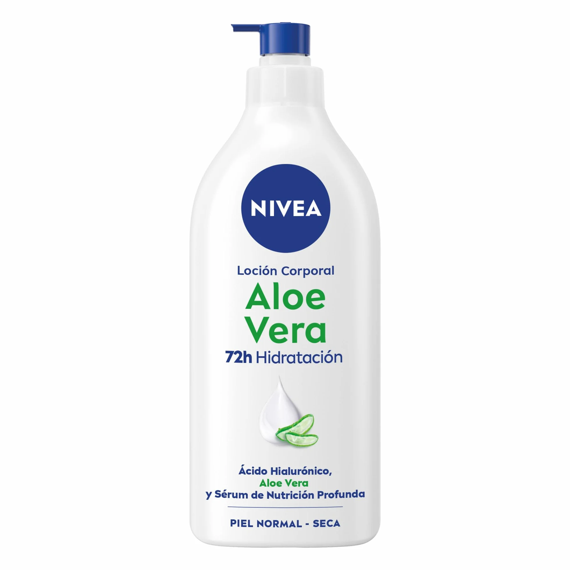 NIVEA Loción Corporal Aloe Vera 625 ml Hidratante 72h con Ácido Hialurónico y Sérum