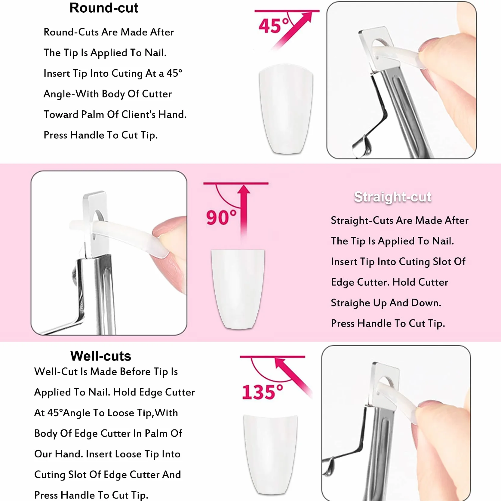 Cortador de Uñas Profesional Set 3 Vías Uñas Falsas