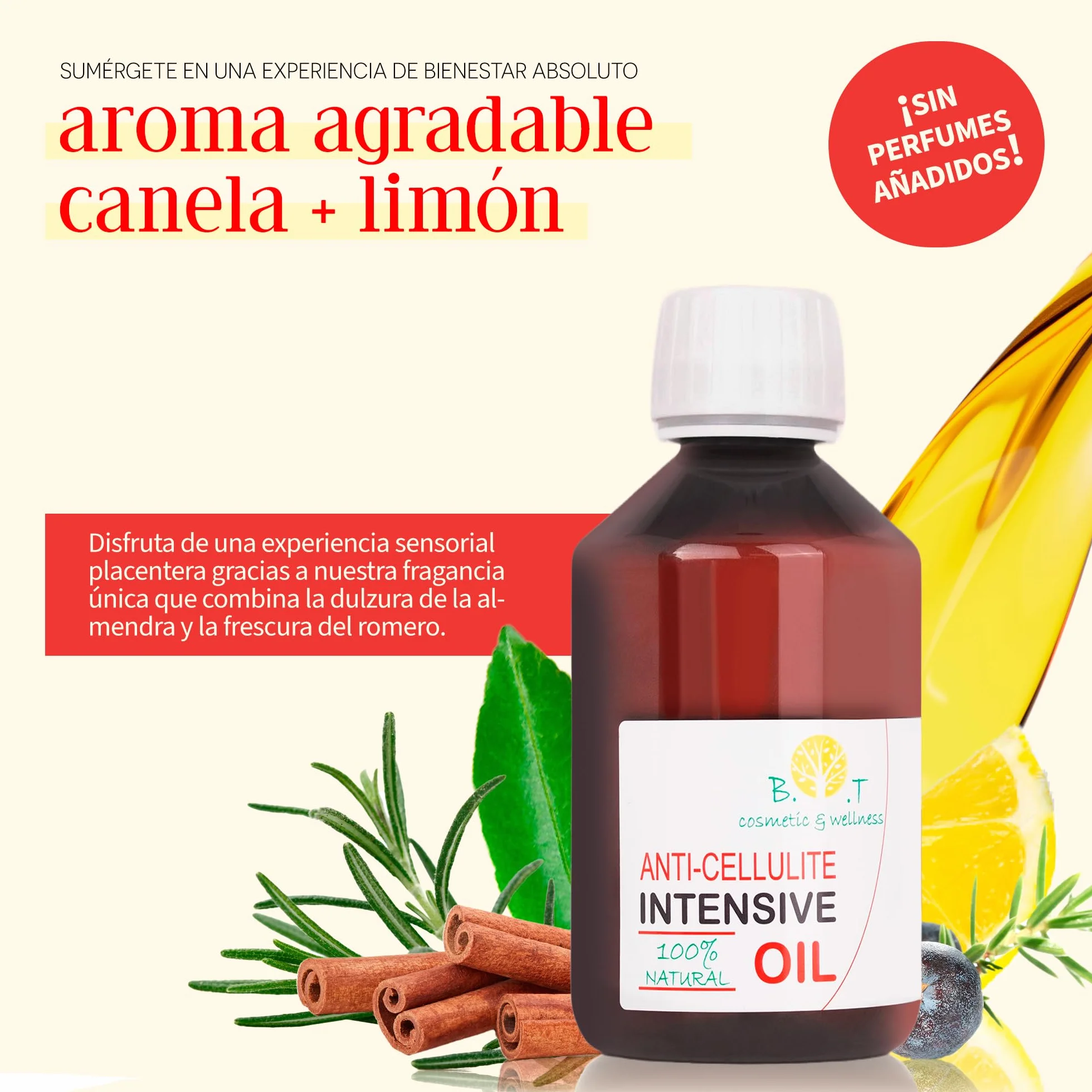 Aceite Anticelulitico Reductor 500 ml Natural Adelgazante