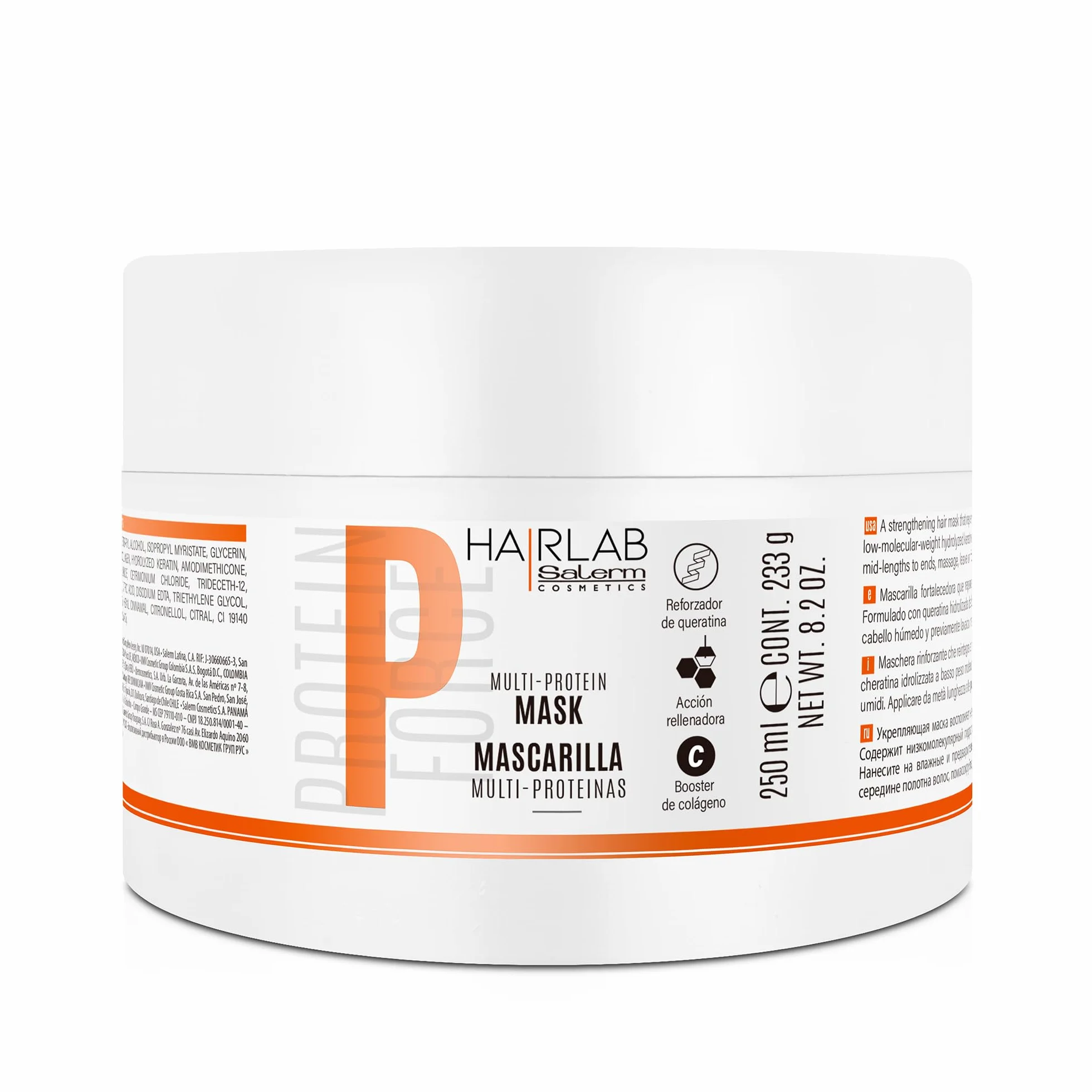 SALERM Multi-Proteínas Hair Lab Mascarilla Cabello Dañado 250 ml Repone Queratina Natural Fortalece Repara Sin Parabenos