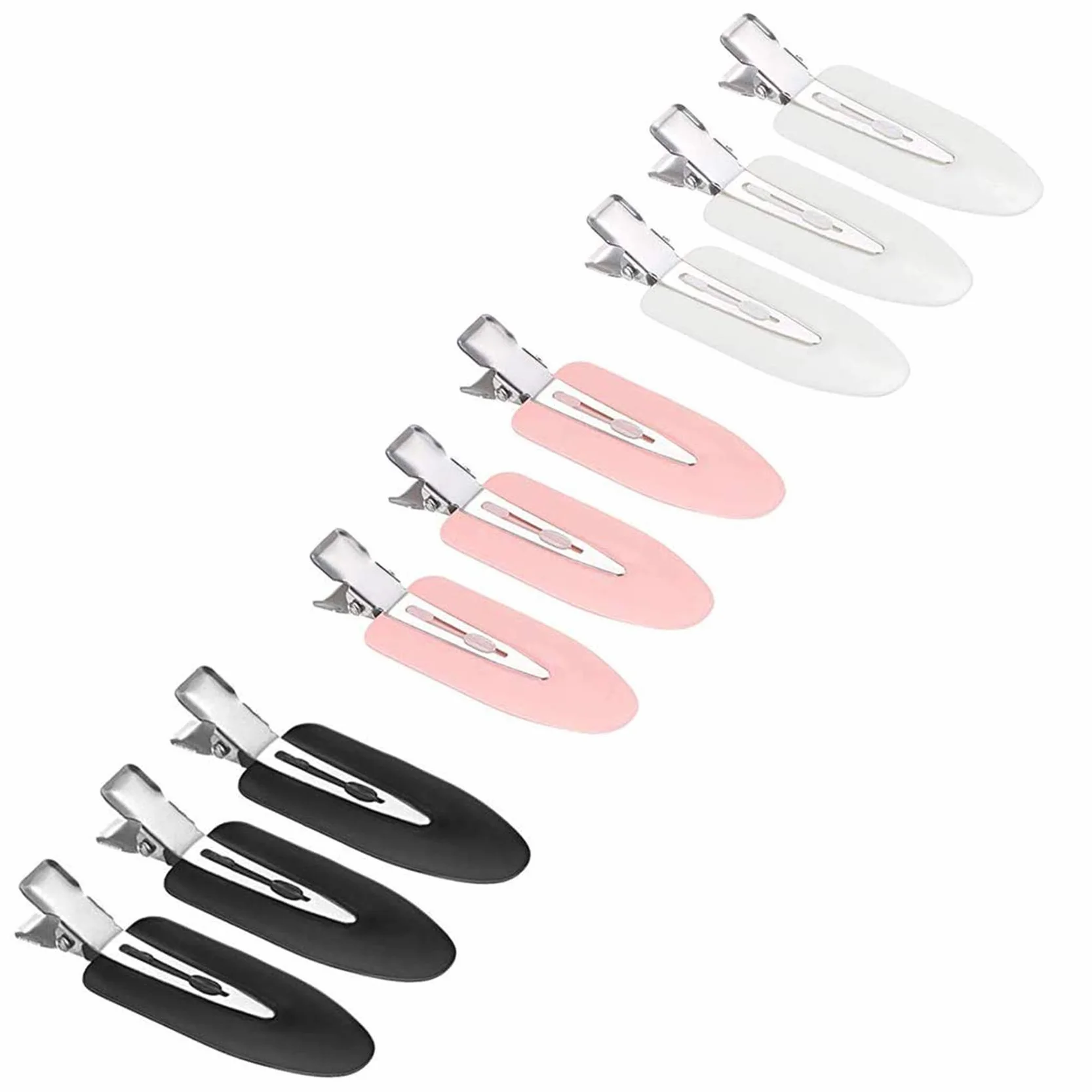 Pinzas para el Pelo sin Doblar Clips 9 Piezas Herramienta de Peinado Negro Blanco Rosa