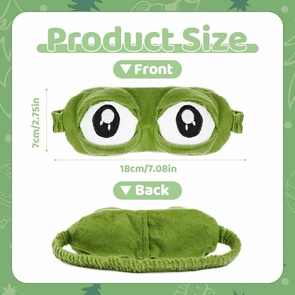 ACWOO Antifaz de Rana 3D para Dormir, Máscara Ocular de Pelusa, Viaje para Niños Hombres Mujeres