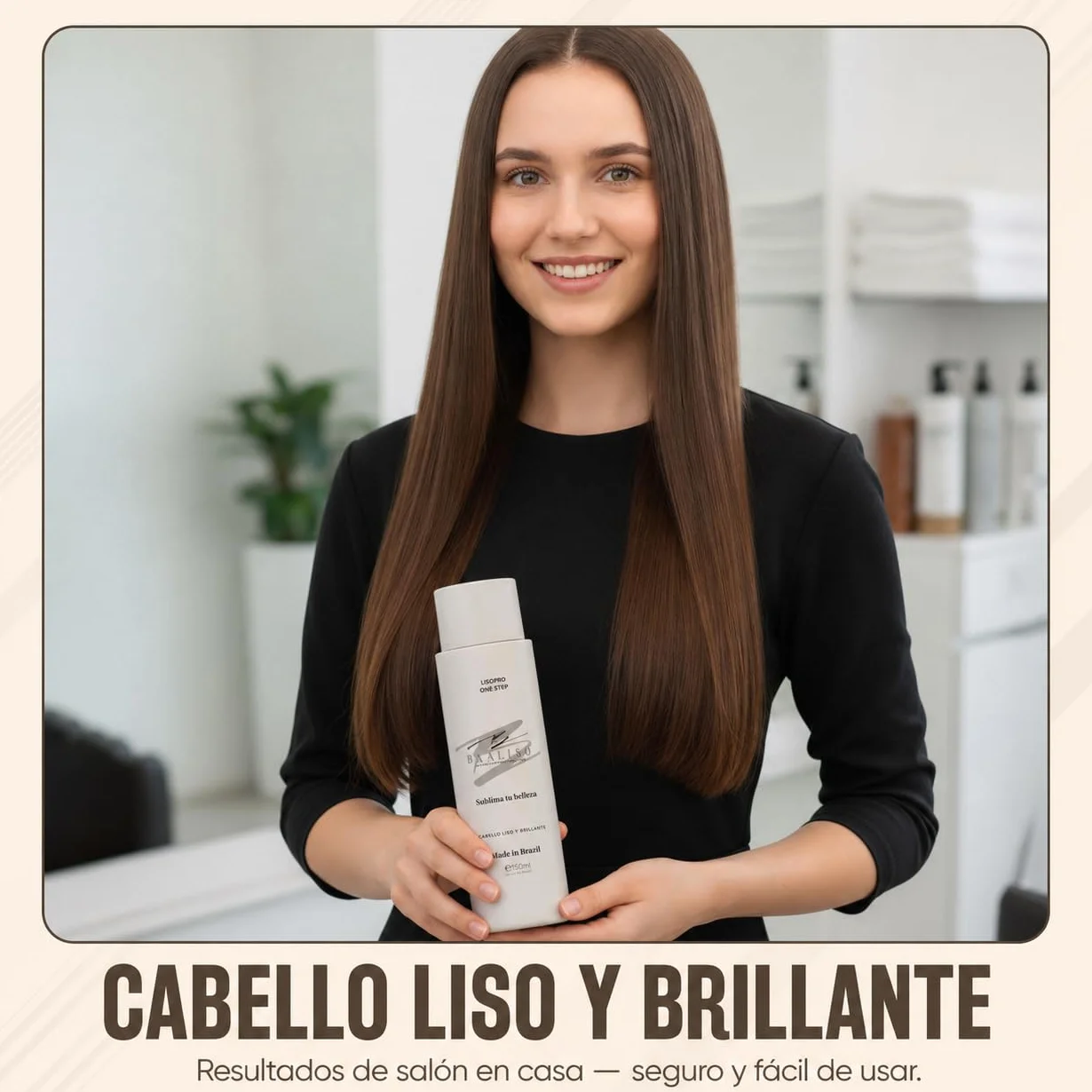 Alisado Brasileño Premium con Queratina 150 ml Anti Frizz Brillo Intenso