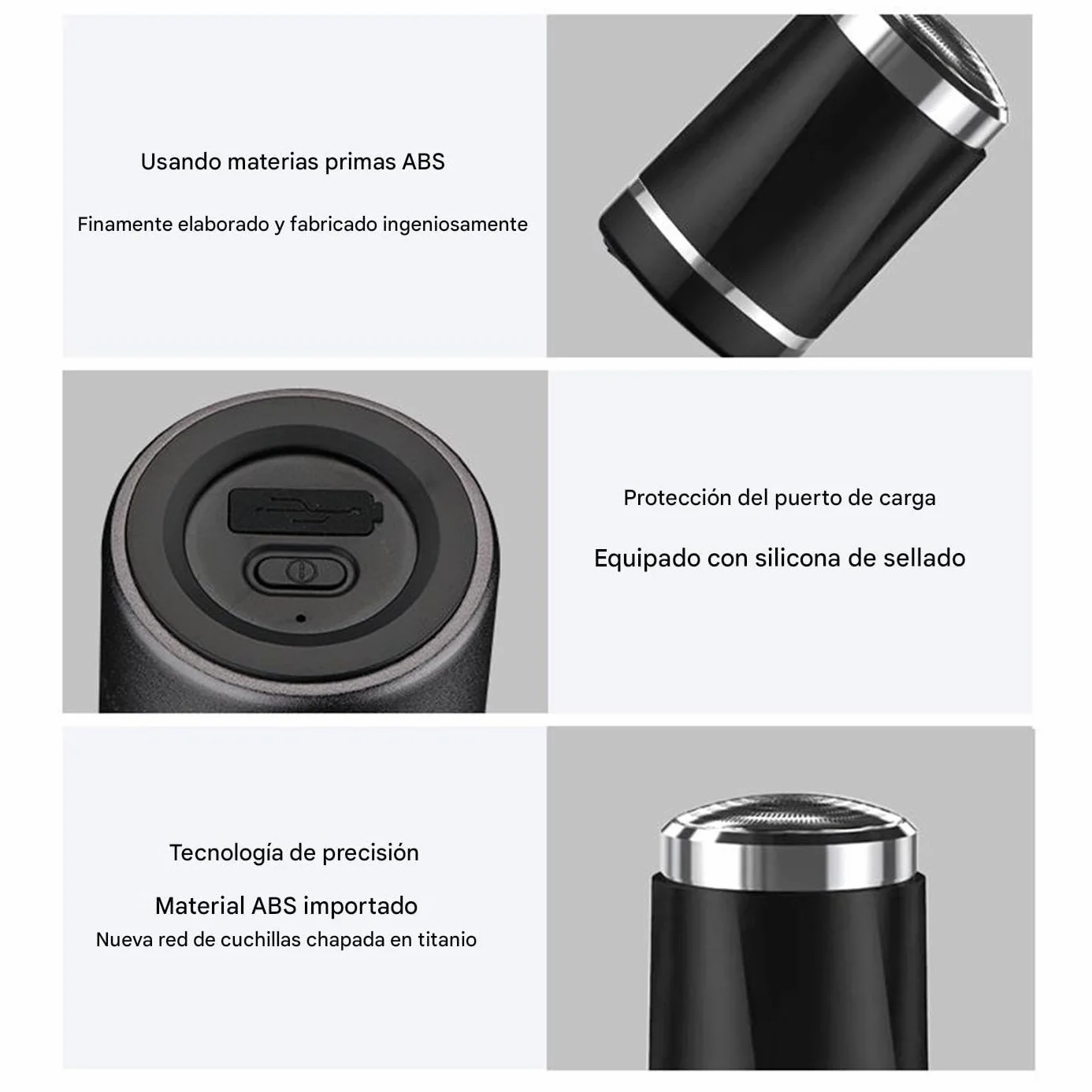 Máquinas De Afeitar Mini Para Hombres - Rasuradora Facial Portátil,Peine Eléctrico Recargable para Viaje Barba Vello Nasal Corporal