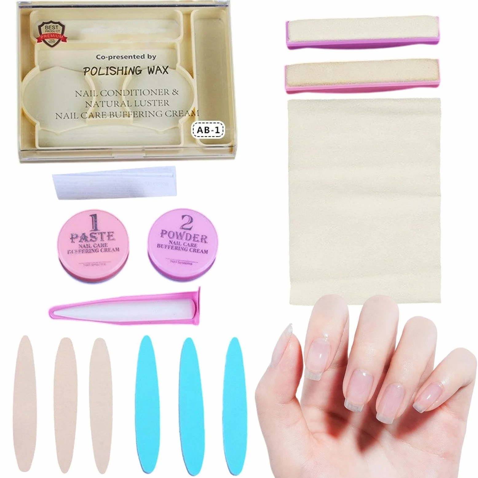 Kit de Cuidado de Uñas Con Para Duradera | Juego de Herramientas de Manicura para Pulir Uñas para Mujeres Niñas Principiantes Salón Hogar Boda Sesión de Fotos