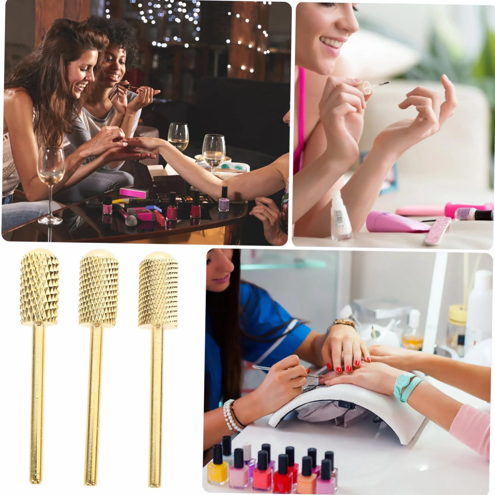 Mikinona Juego De 5 Brocas Para Uñas Herramientas De Metal Para Pulir Uñas Para Cutículas Y Acrílico 3 Unidades X 5