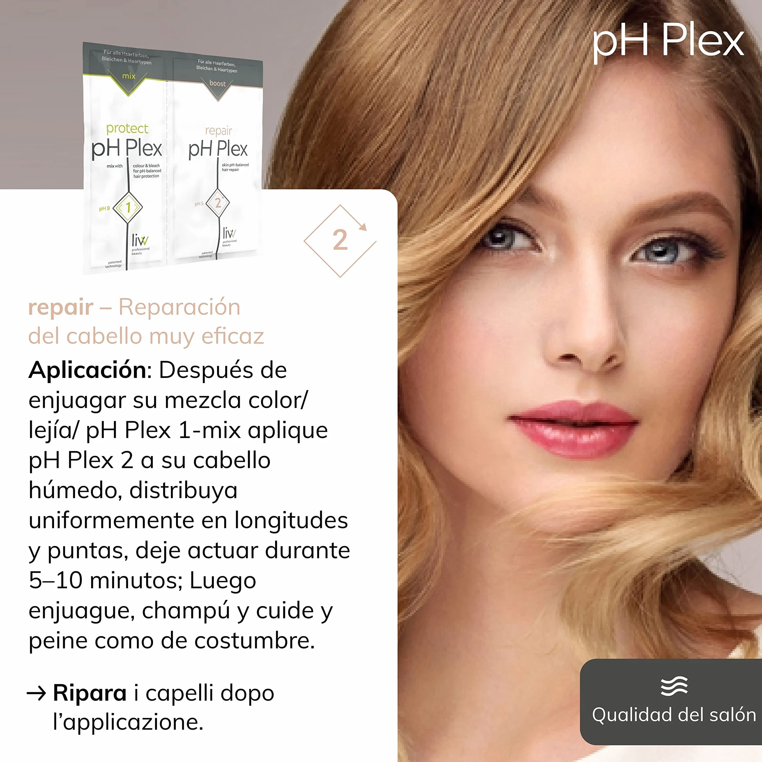 pH Plex 1 protect & 2 repair Set cuidado cabello protección reparación color decoloración cabello dañado