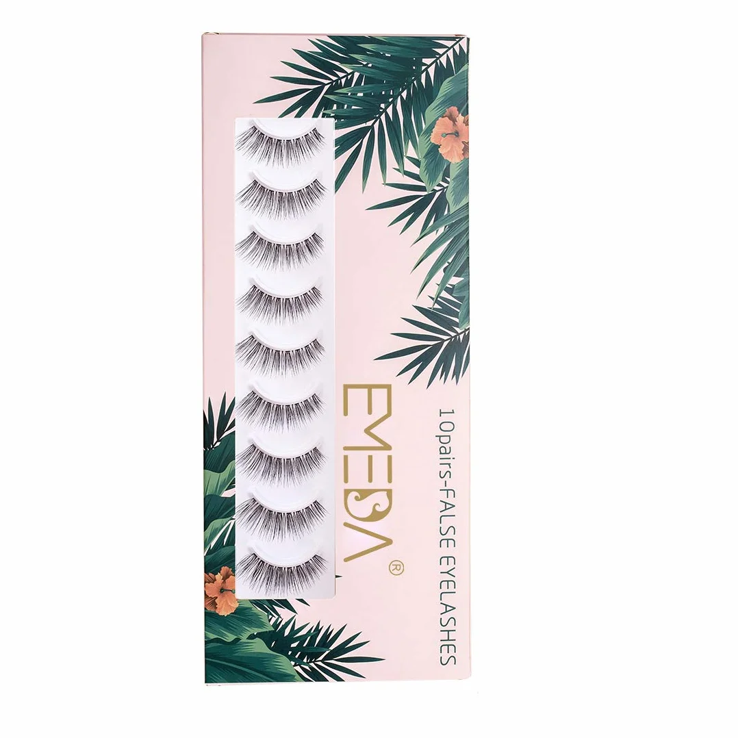 Emeda Pestañas Postizas Naturales 3D 10 Pares Reutilizable