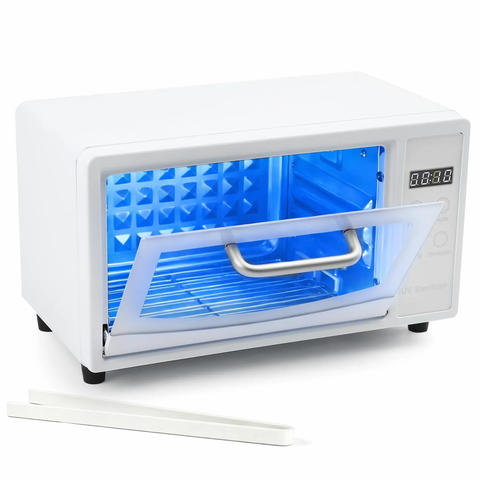 Esterilizador de herramientas de uñas, esterilizador grande de doble capa de 10 L para herramientas de uñas, gabinete limpiador de herramientas de manicura multifuncional con ajuste de