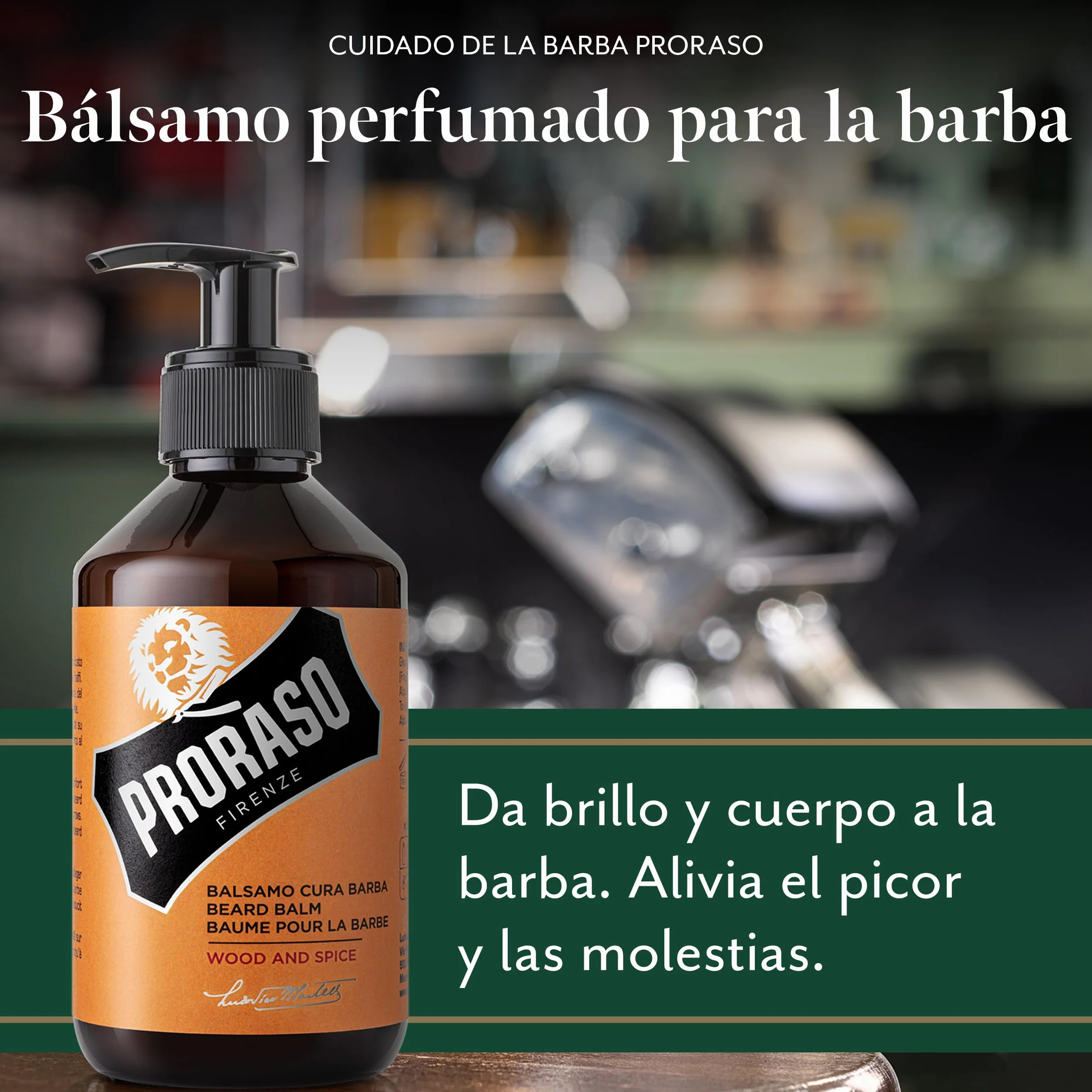 Proraso Bálsamo barba Wood and Spice 300 ml suavizante anti irritaciones