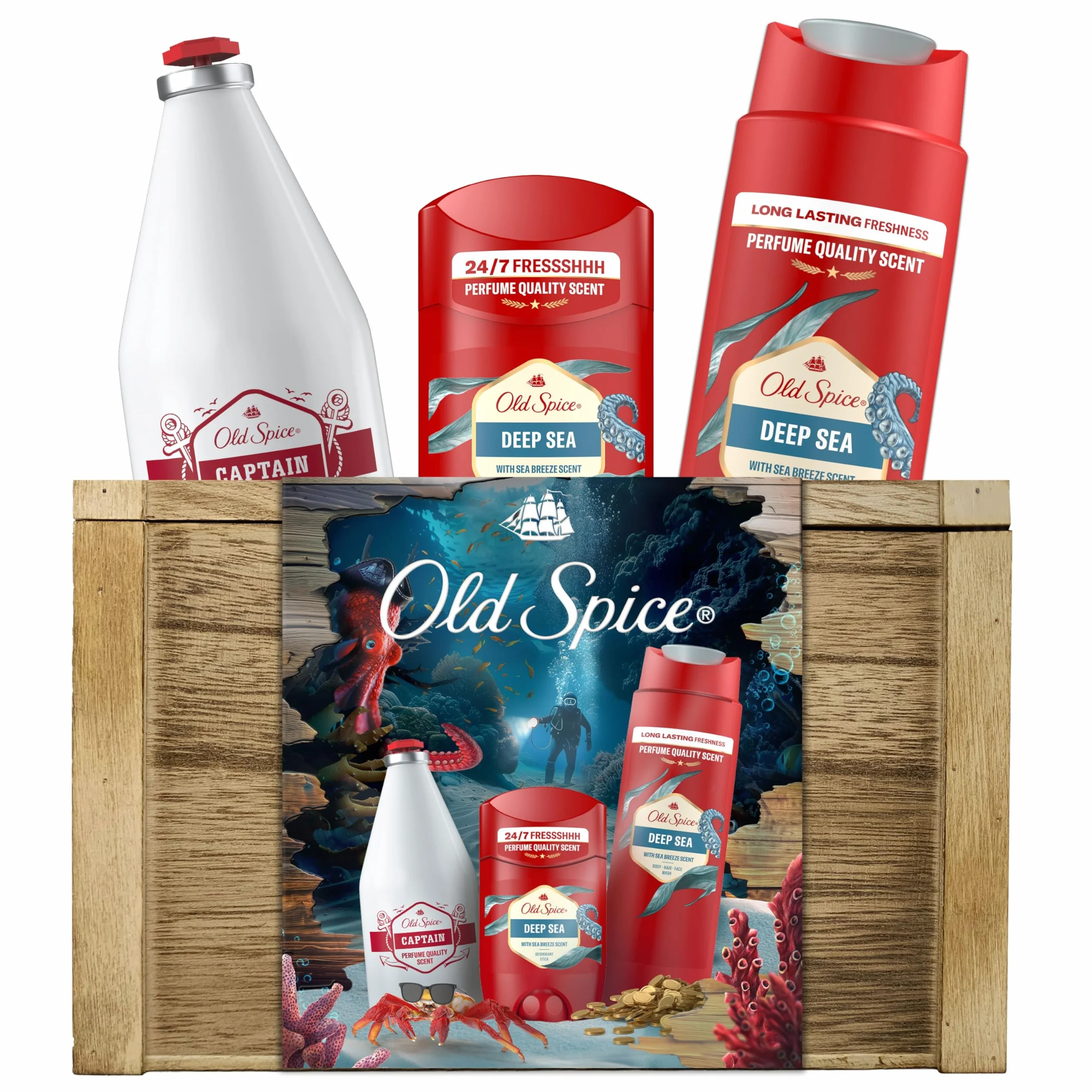 Old Spice Set de Regalo Desodorante en Barra, Gel de Ducha y Loción Aftershave