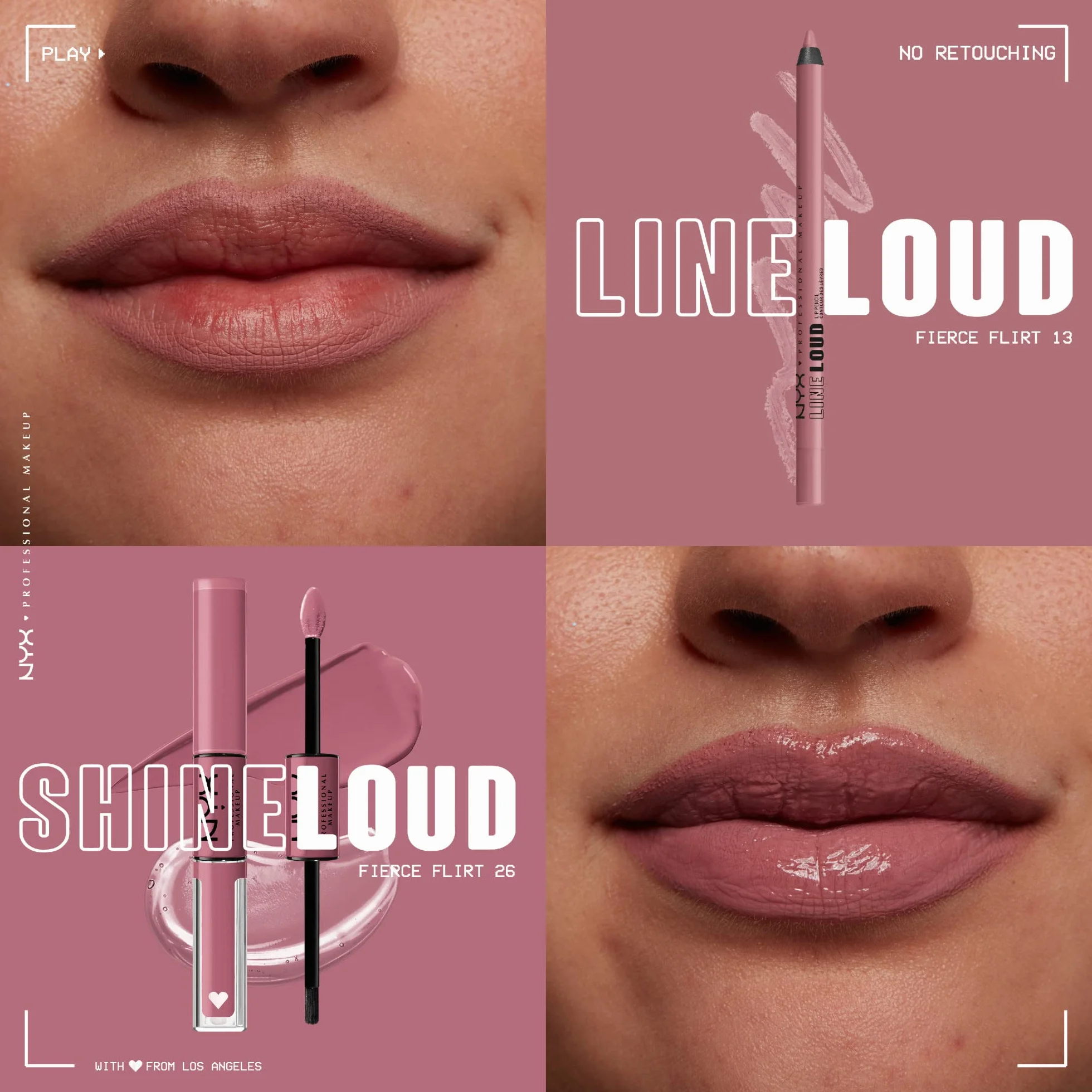 NYX Professional Makeup Line Loud Lápiz de Labios Larga Duración Non-Transfer Tono 13 Fierce Flirt