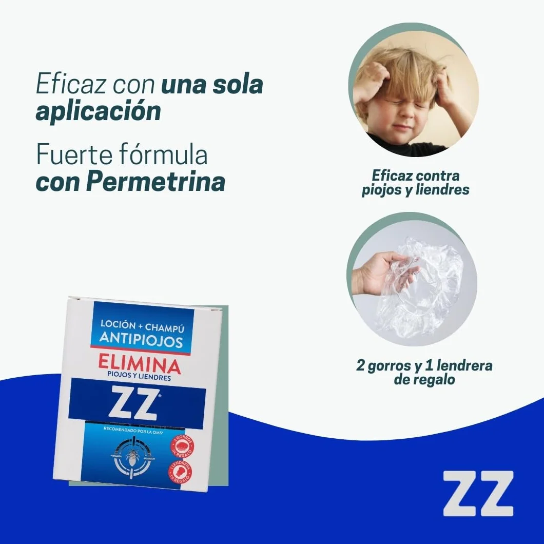 Tratamiento Completo contra Piojos Champú y Loción con Permetrina 100 ml 125 ml