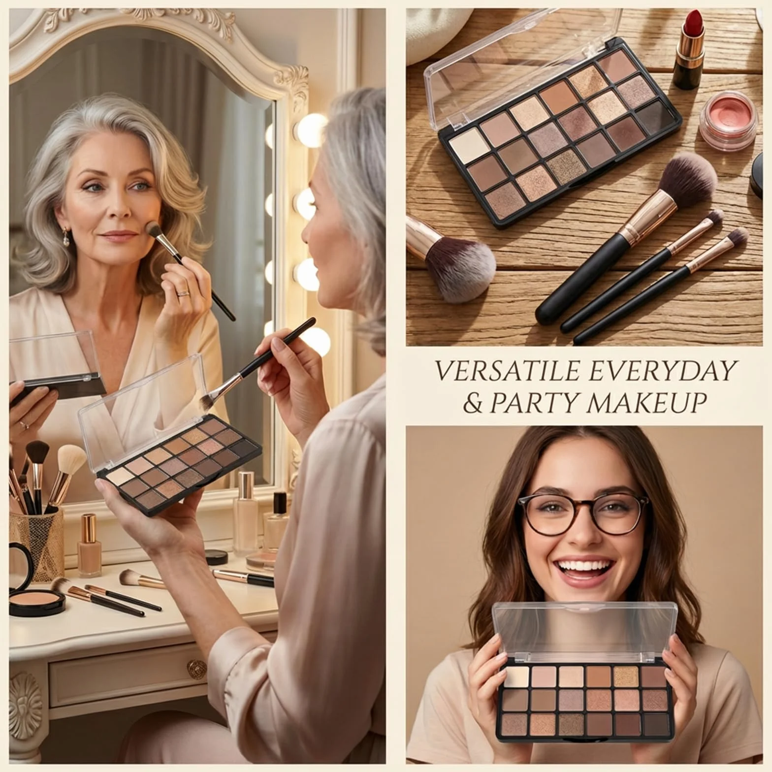 Paletas de maquillaje magnéticas vacías, caja rectangular de almacenamiento para sombra de ojos, rubor y labiales