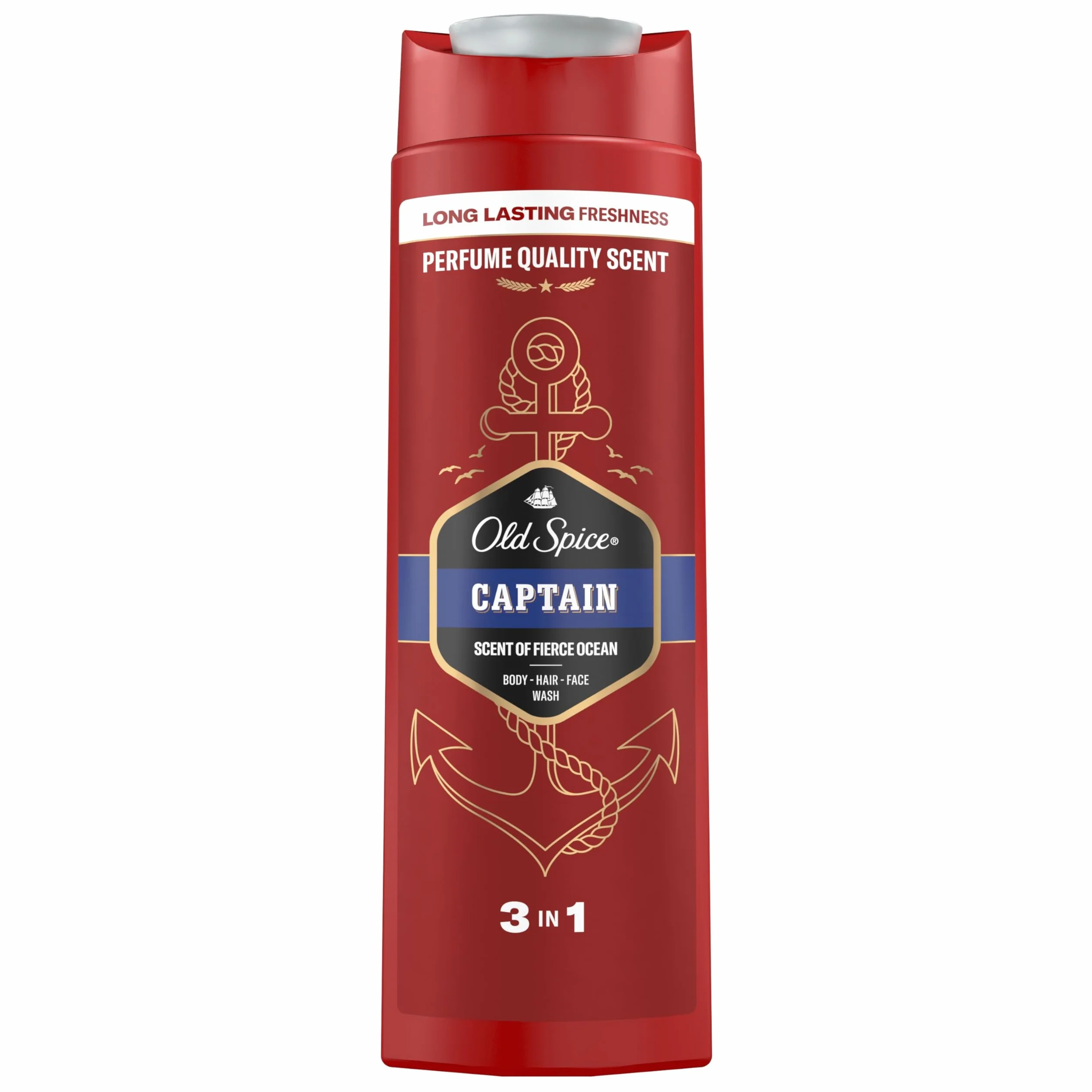 Old Spice Captain Desodorante en Barra para Hombres 2x50ml + Gel y Champú 3 en 1 2x400ml, Fresco 24 Horas