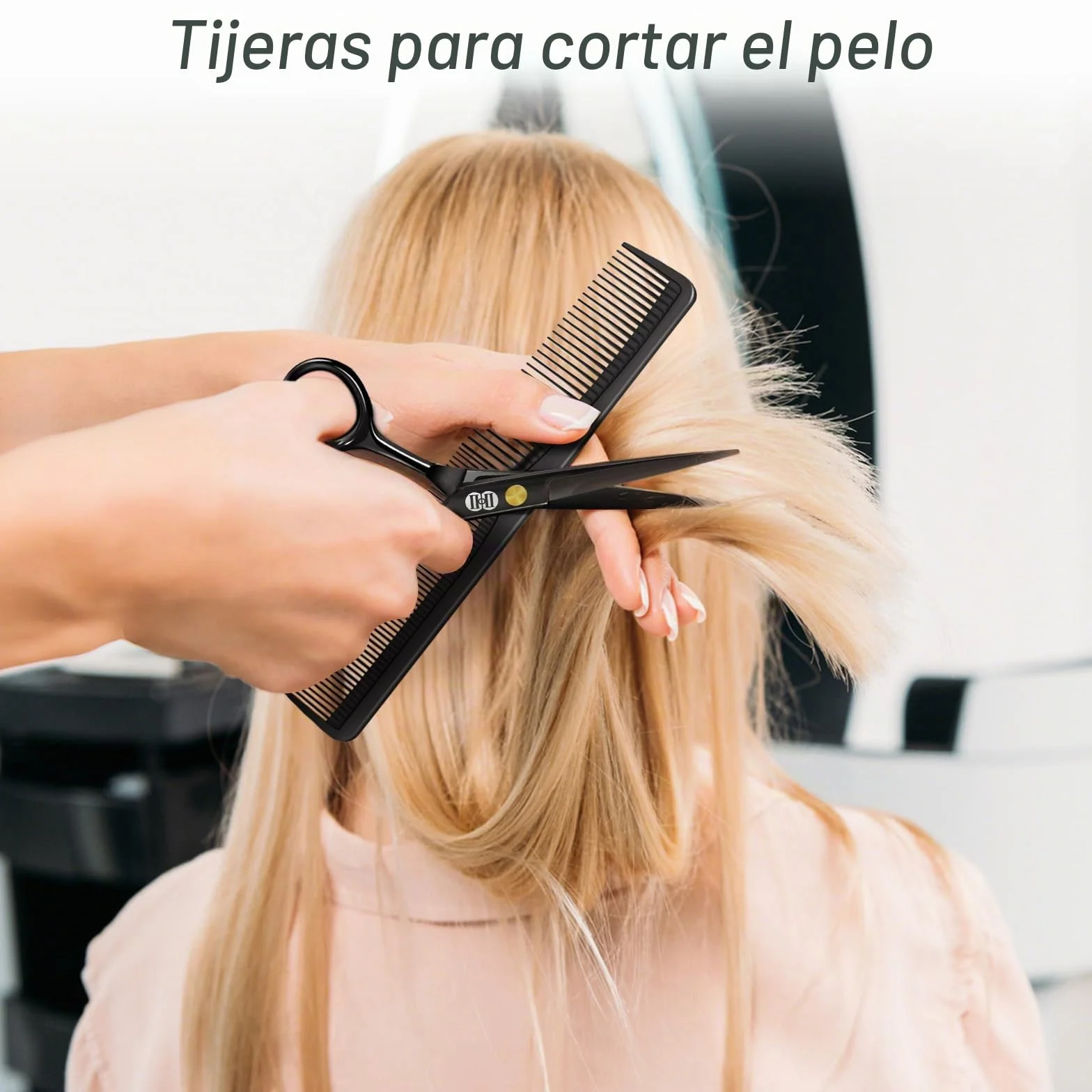 Tijeras Peluqueria Profesional 6,7 Pulgadas Cortar Entresacar Pelo Negro
