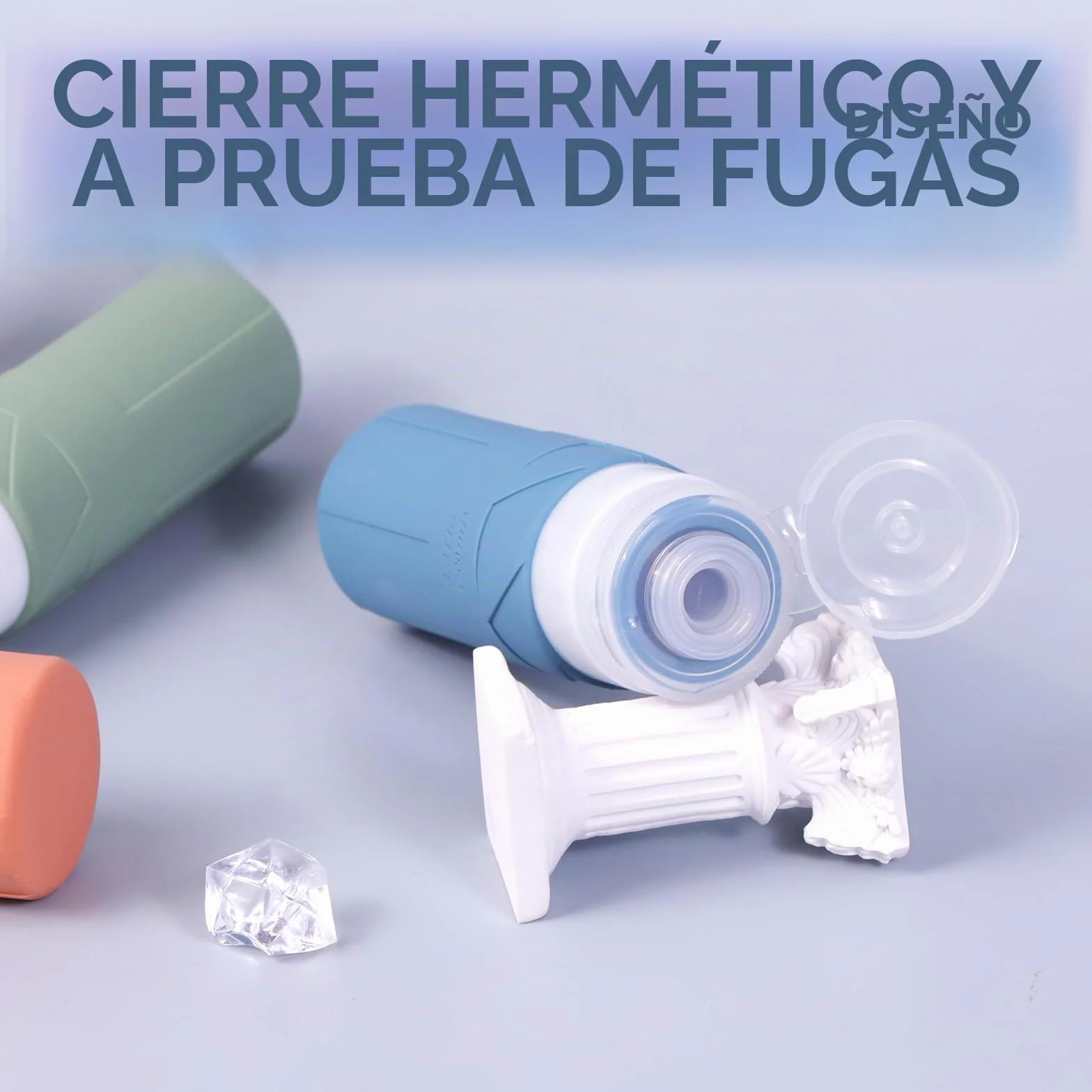 FDADVAN Botella de Viaje de Silicona 100ml 4 Unidades Kit de Viaje para Champú Gel de Ducha Morandi