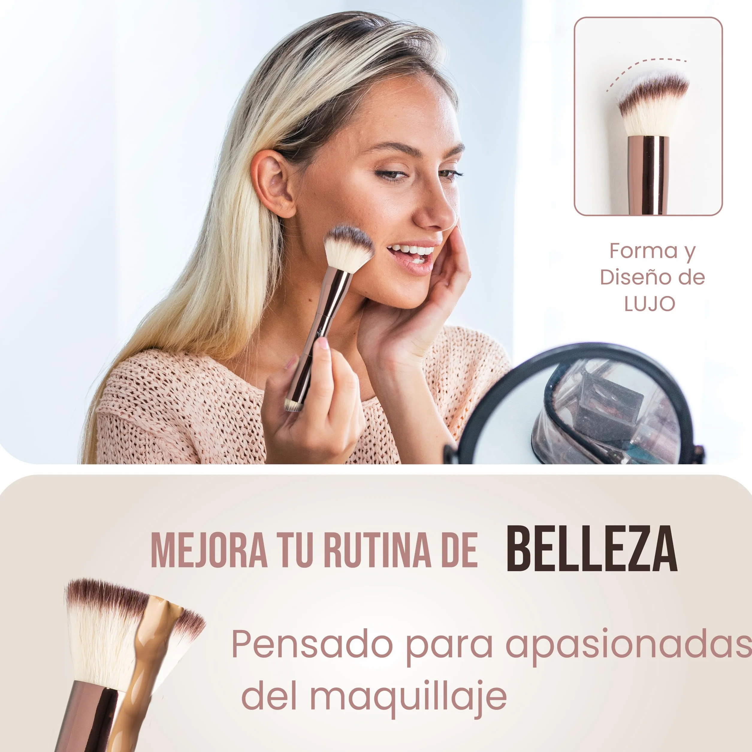 VIVELA 13 Brochas de Maquillaje Profesional con Bolsa de Viaje de Terciopelo, Pinceles Sintéticos Premium
