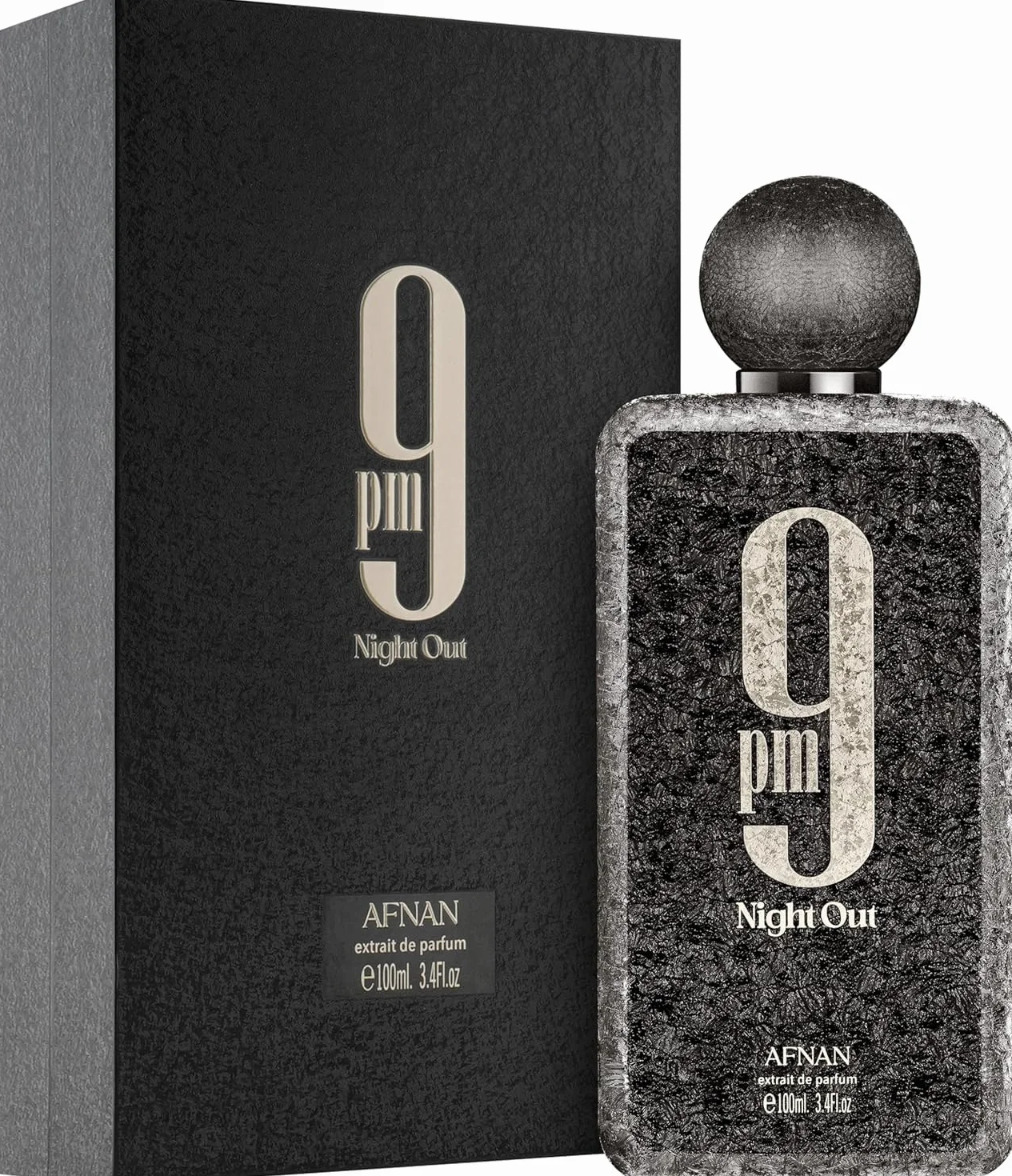Afnan 9 PM Night Out Perfume Unisex Extrait de Parfum, 3.4 fl oz (100 ml)