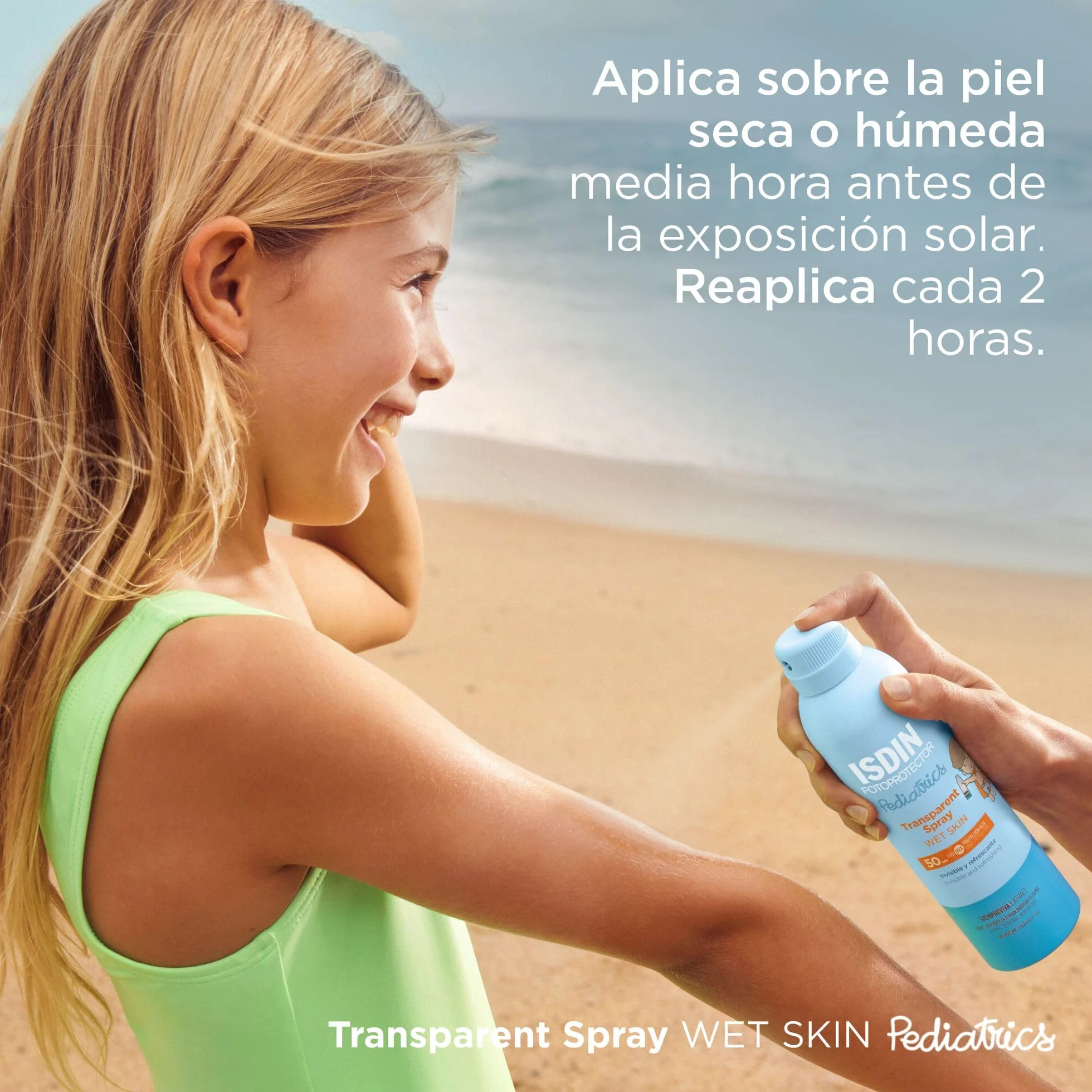 ISDIN Pediatrics Transparent spray SPF 50 protector solar corporal para niños 250 ml