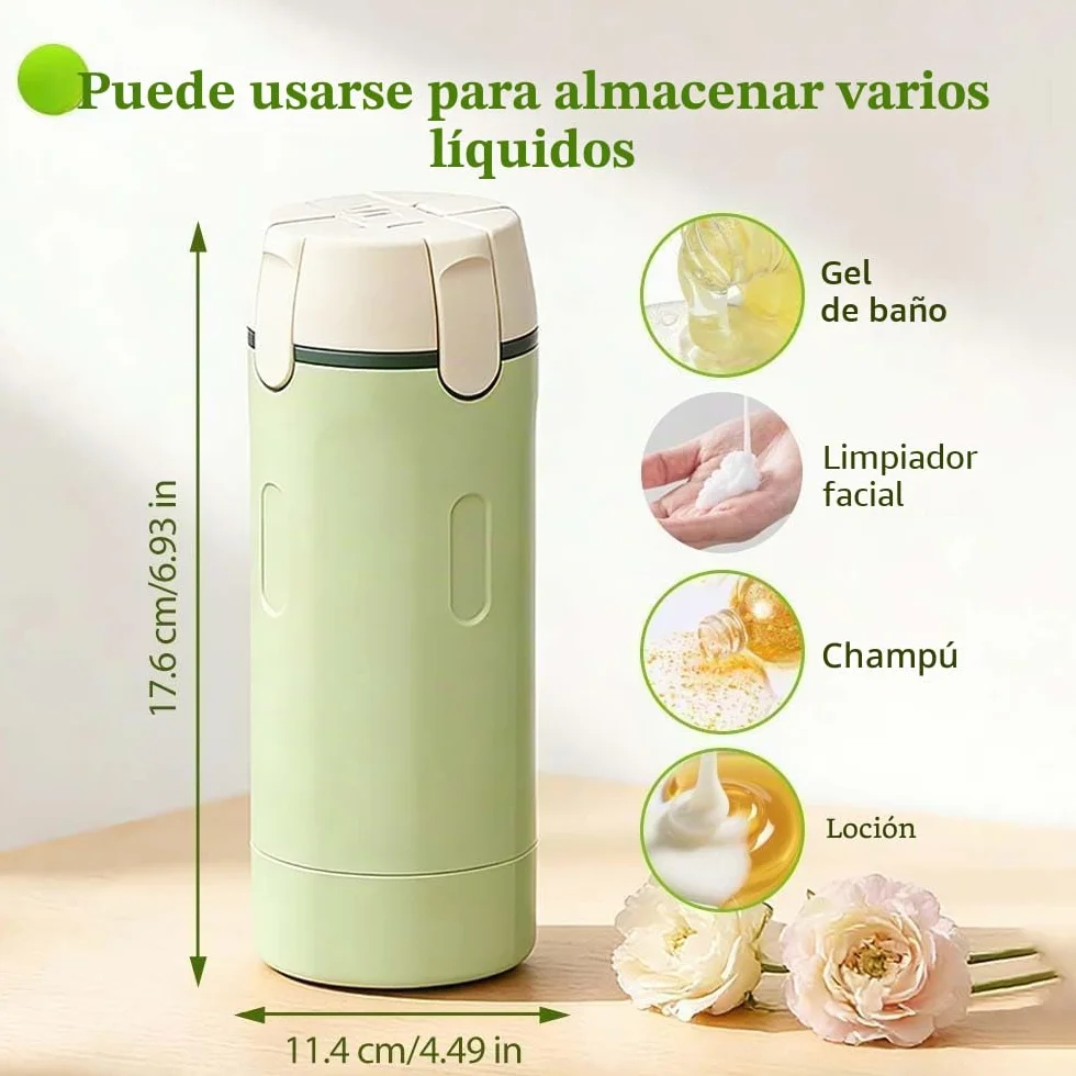 Set de botellas de viaje 4 en 1 rellenables a prueba de fugas para champú y loción