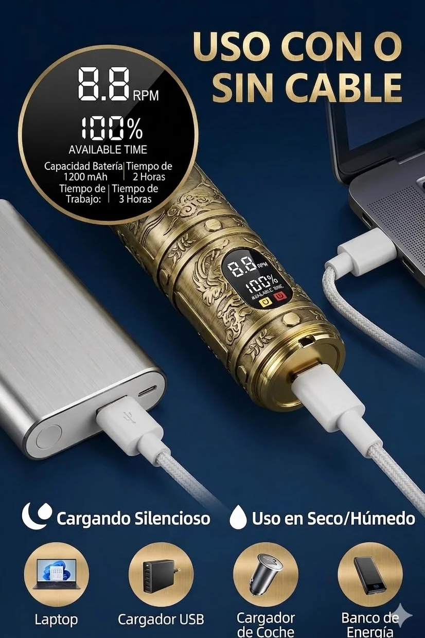 Maquina Cortar Pelo Hombre Profesional, Afeitadora Cortadora Eléctrica 3 Vel, Recortar Barba sin Cable