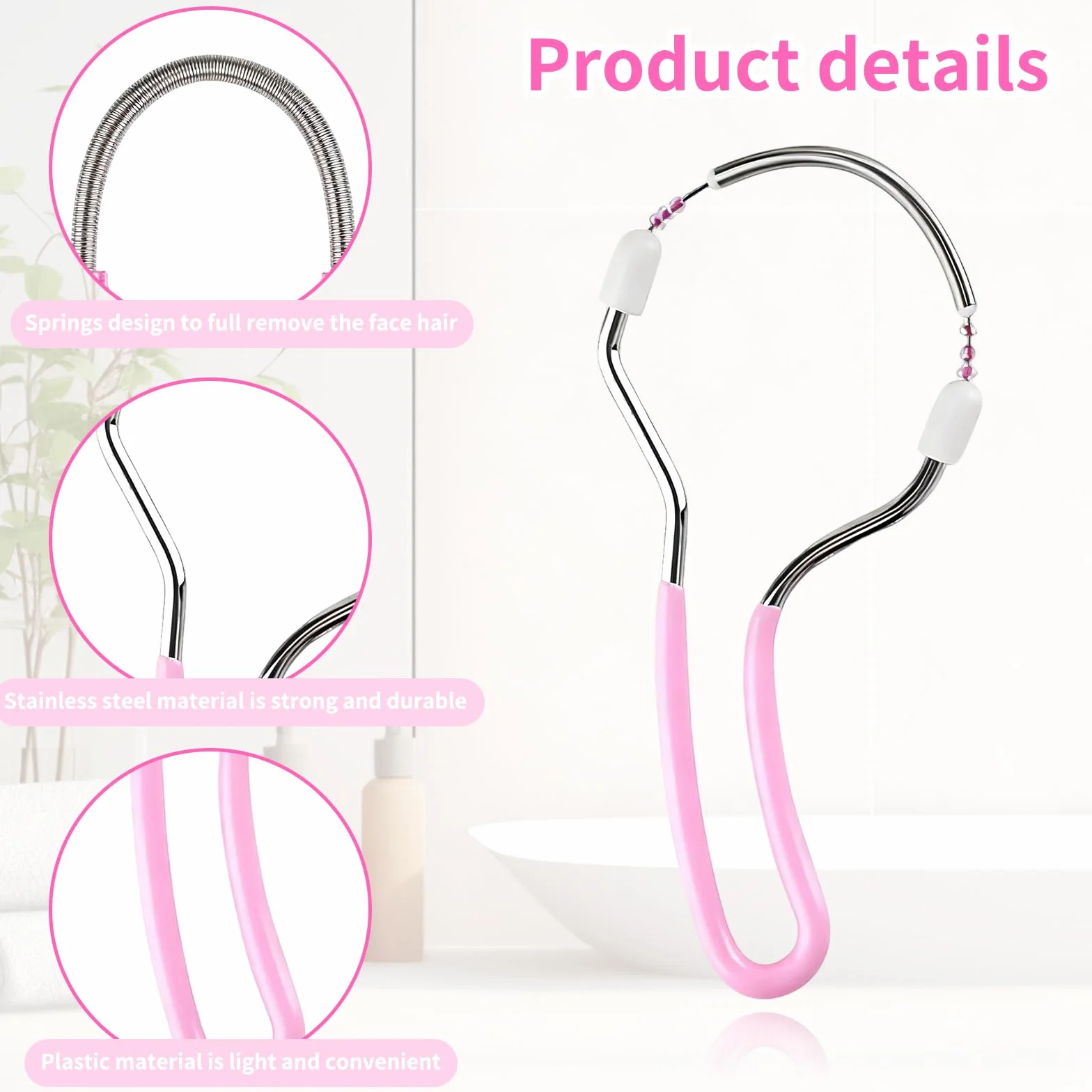 Depiladora Facial Manual 4 Piezas Herramientas de depilación con Hilo de Resorte para Mujer eliminación Vello Cara Cuello Labio Superior portátiles Uso hogar Viaje